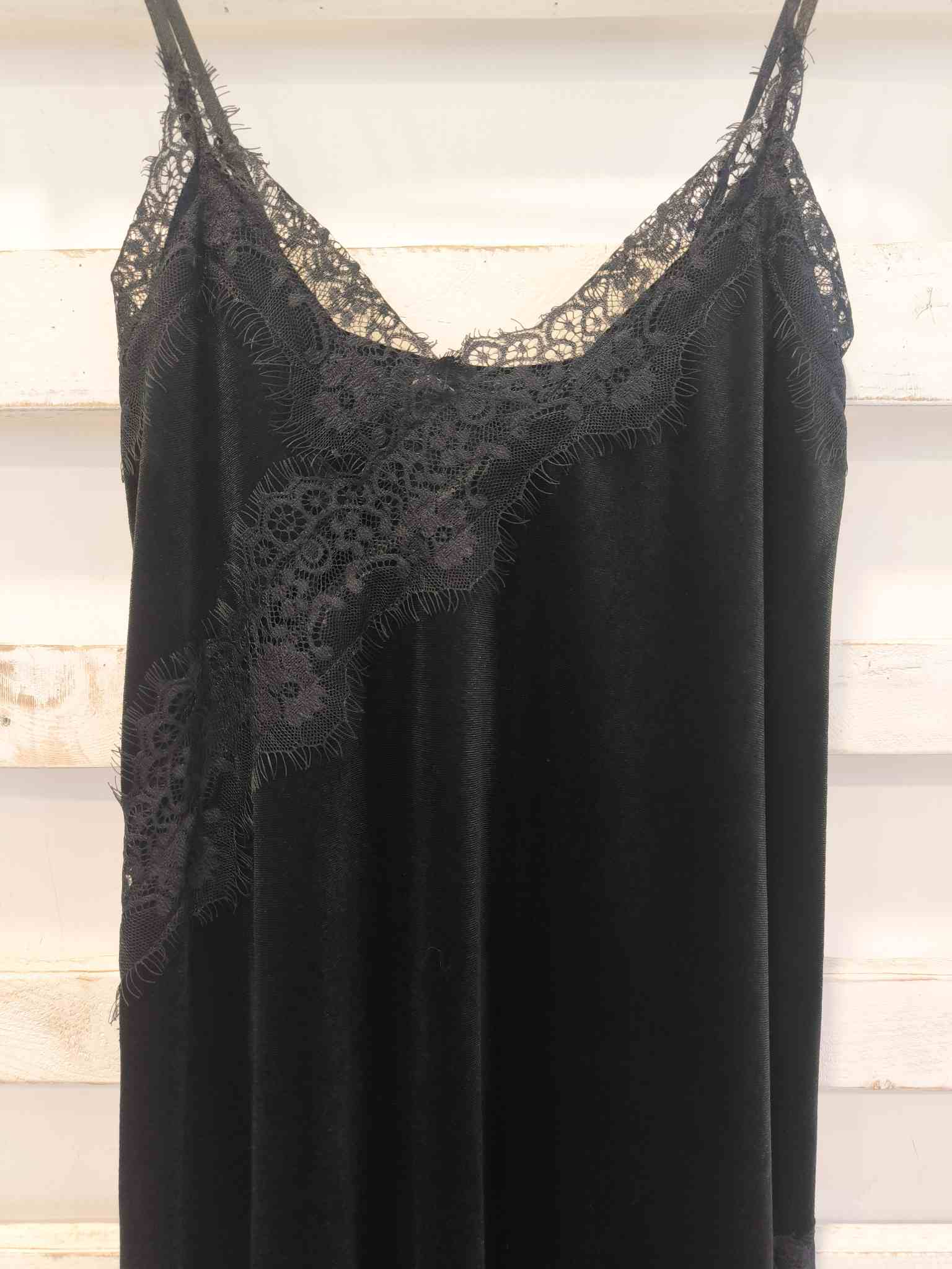 ABITO CANOTTA PIZZO - nero