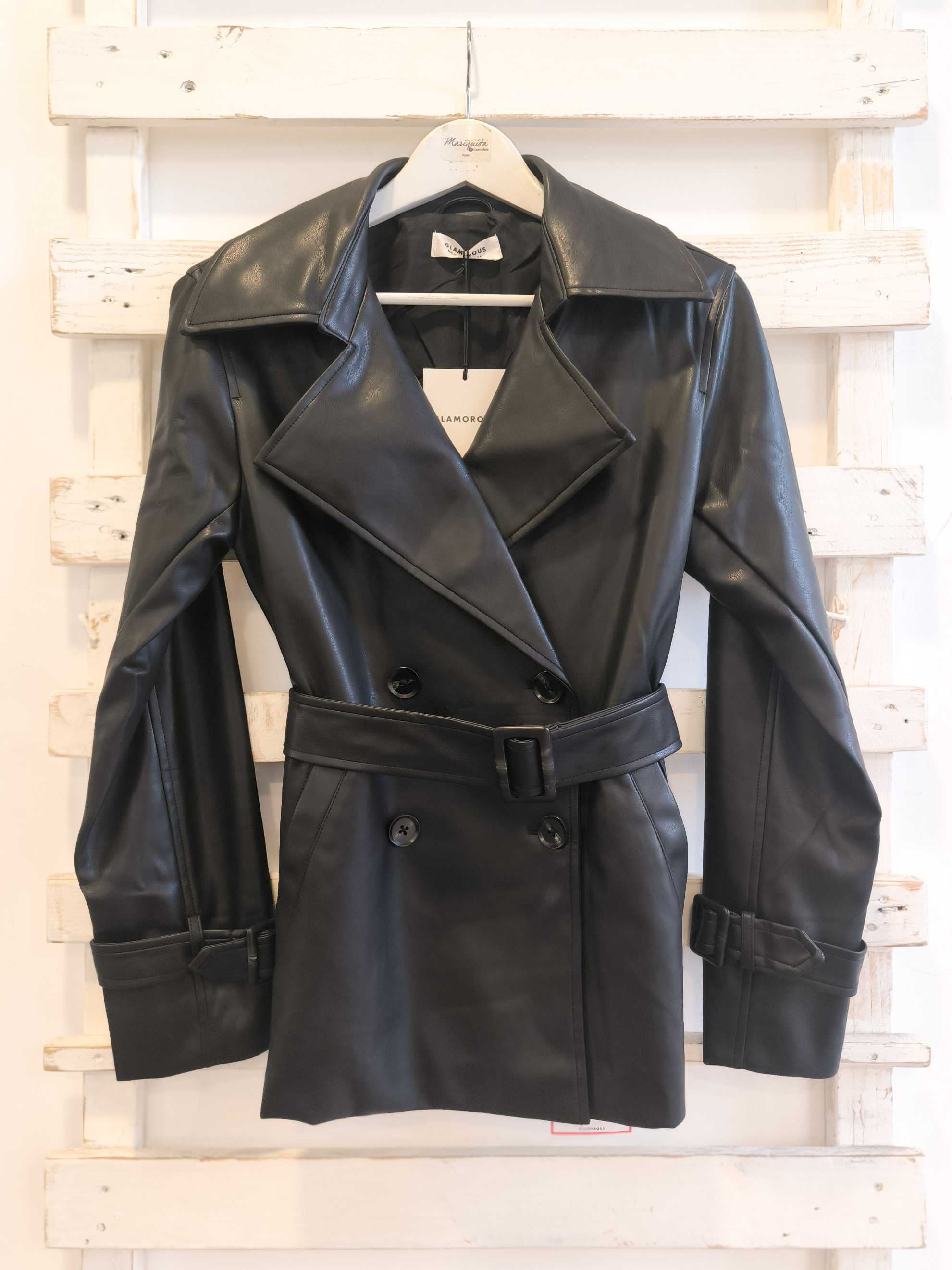 TRENCH ECO-PELLE - BLACK