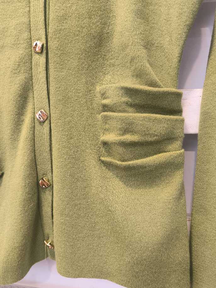 CARDIGAN CON ARRICCIO - OLIVA