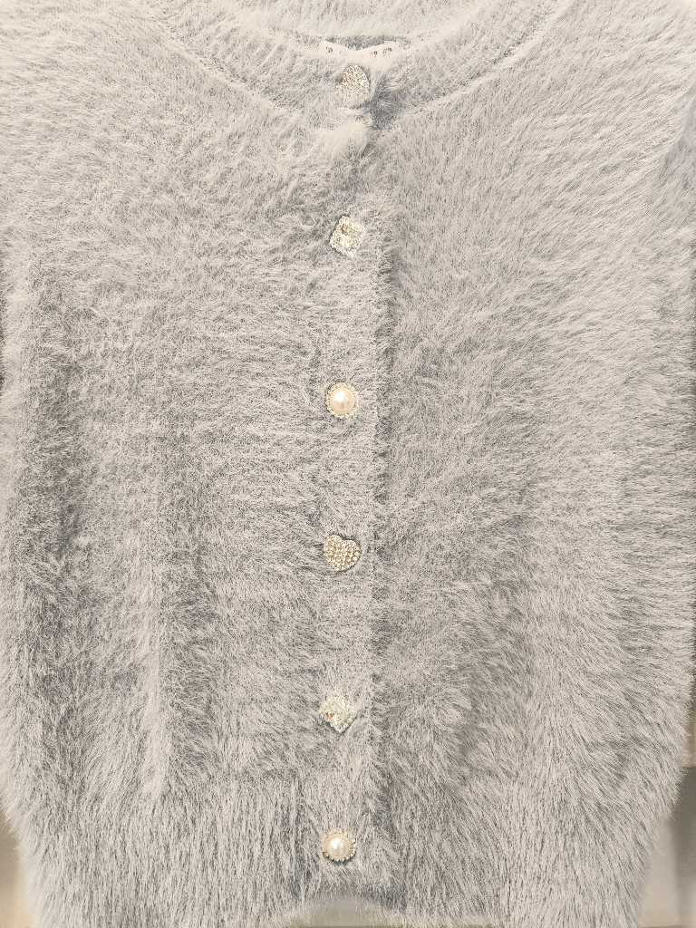 CARDIGAN peluche - Grigio