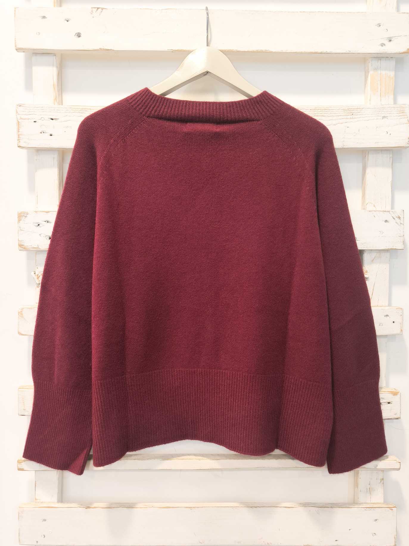 MAGLIA OVER GIROCOLLO - bordeaux