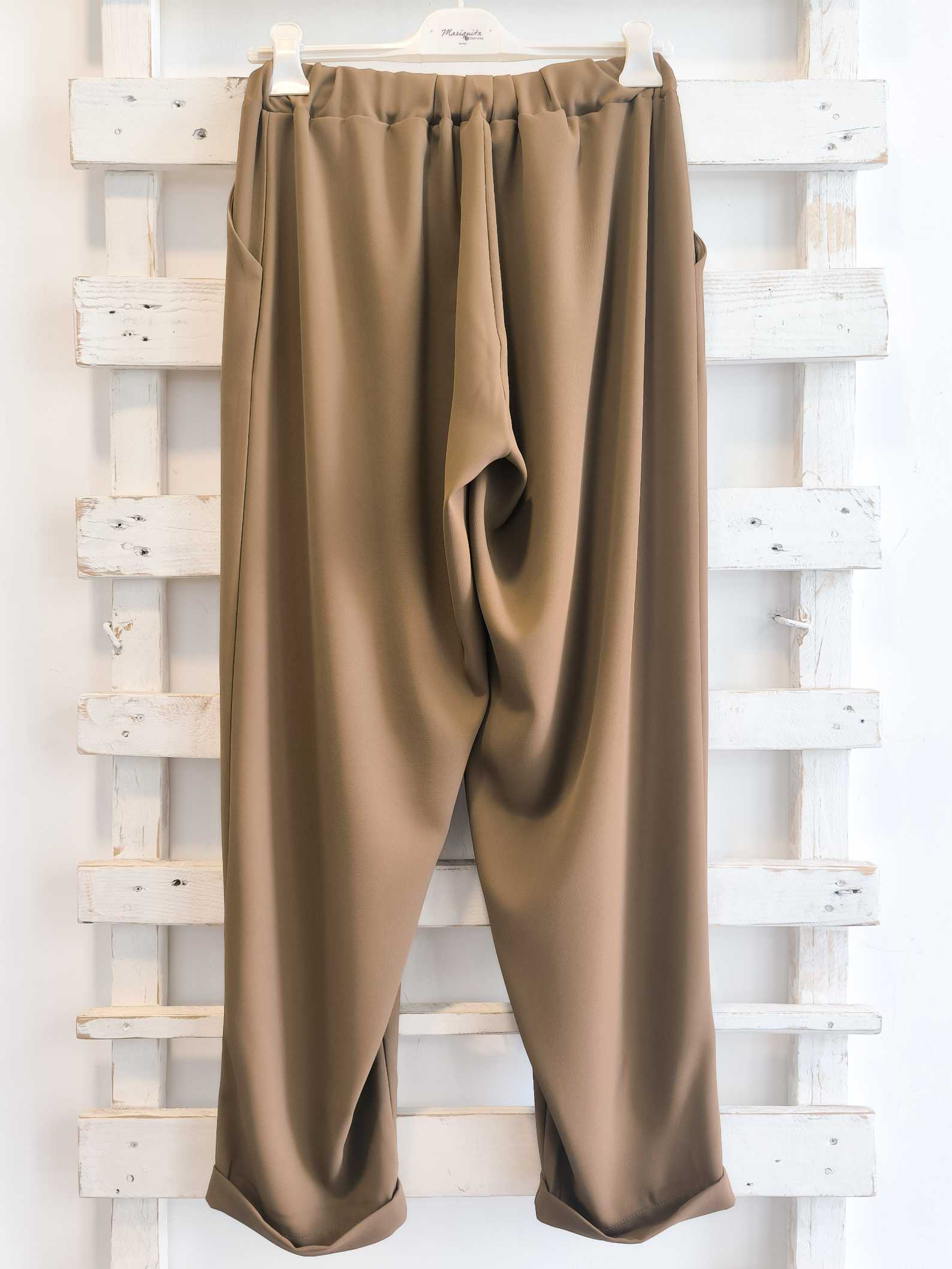 PANTALONE RISVOLTO - Cammello