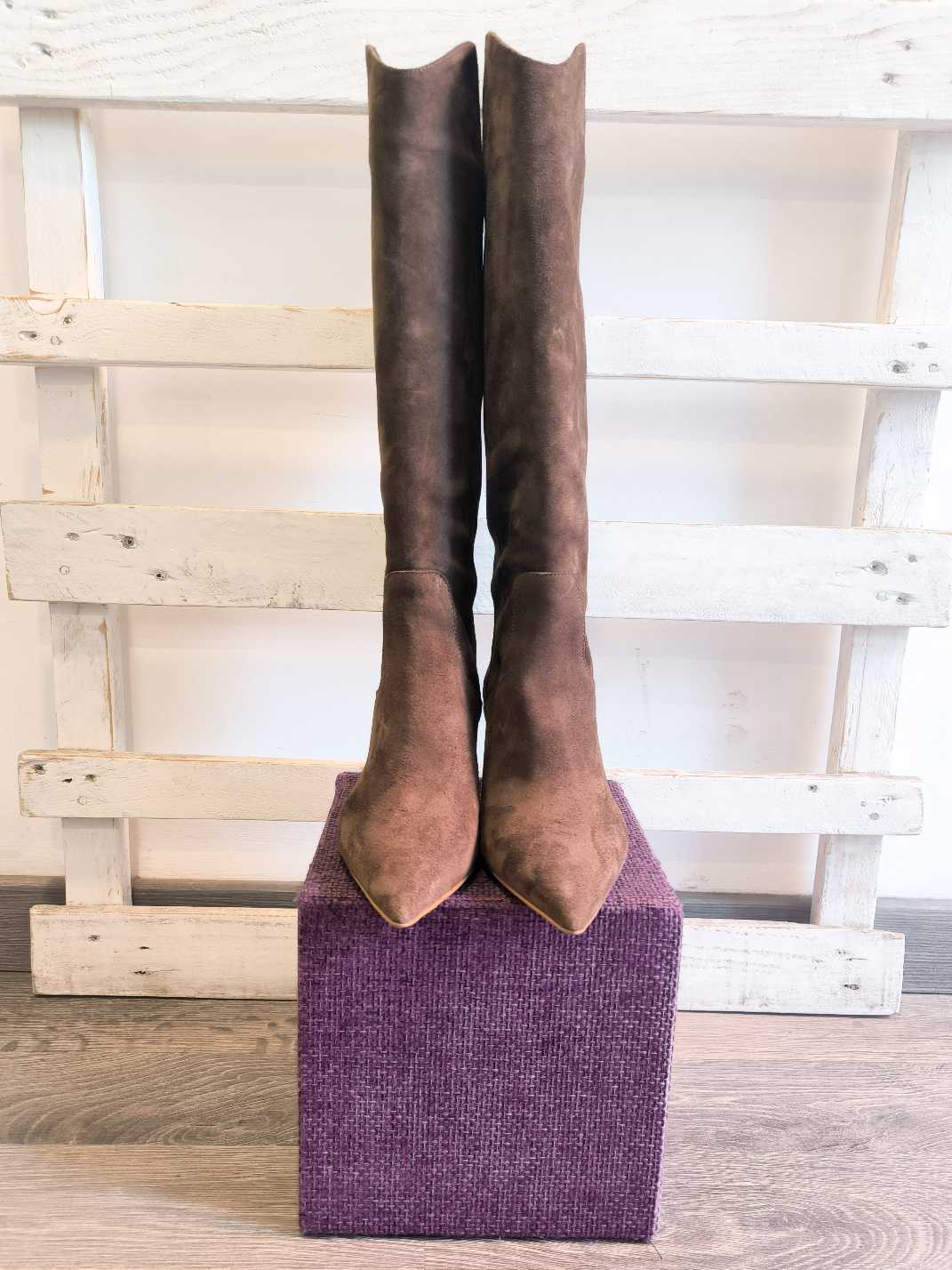 STIVALE DONNA CAMOSCIO - Cioccolato