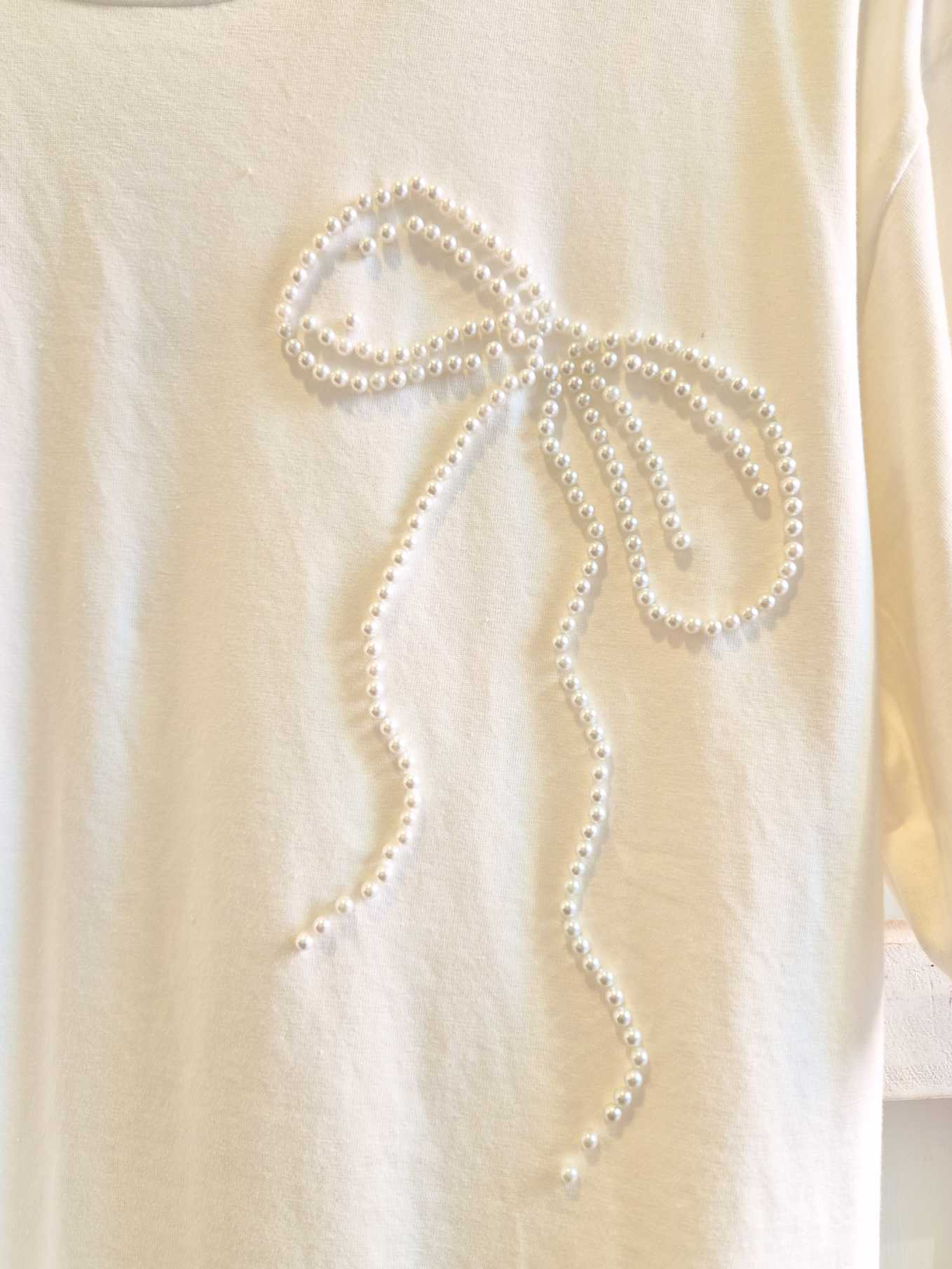 T-SHIRT FIOCCO - panna