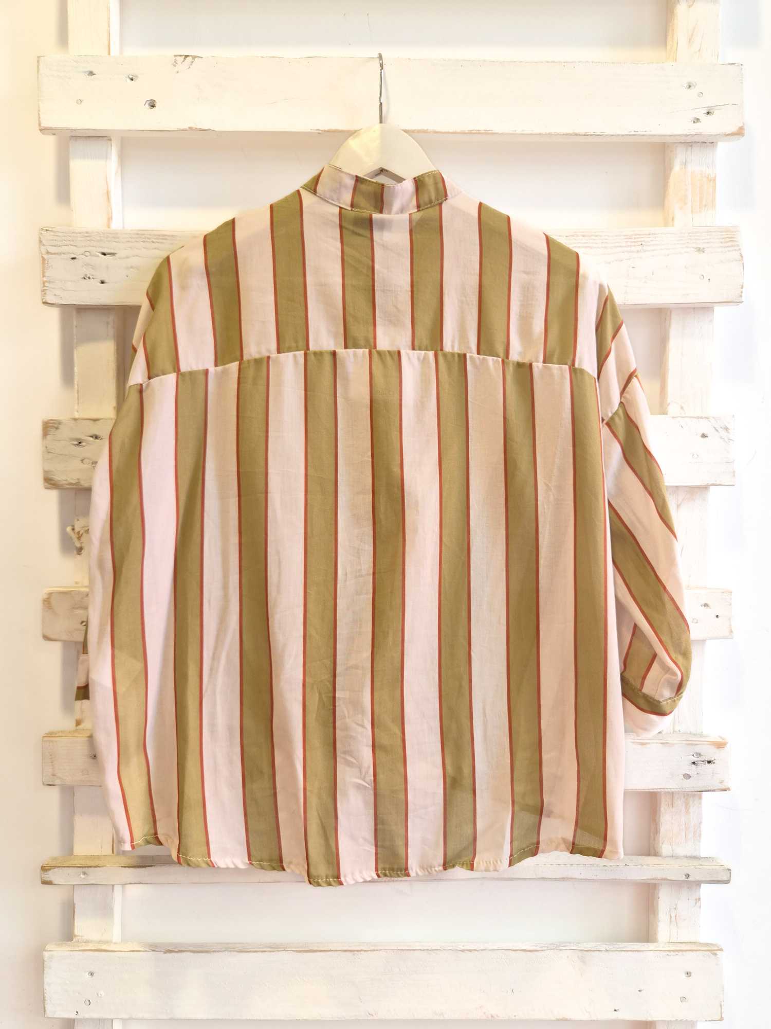 Camicia righe - bianco/oliva