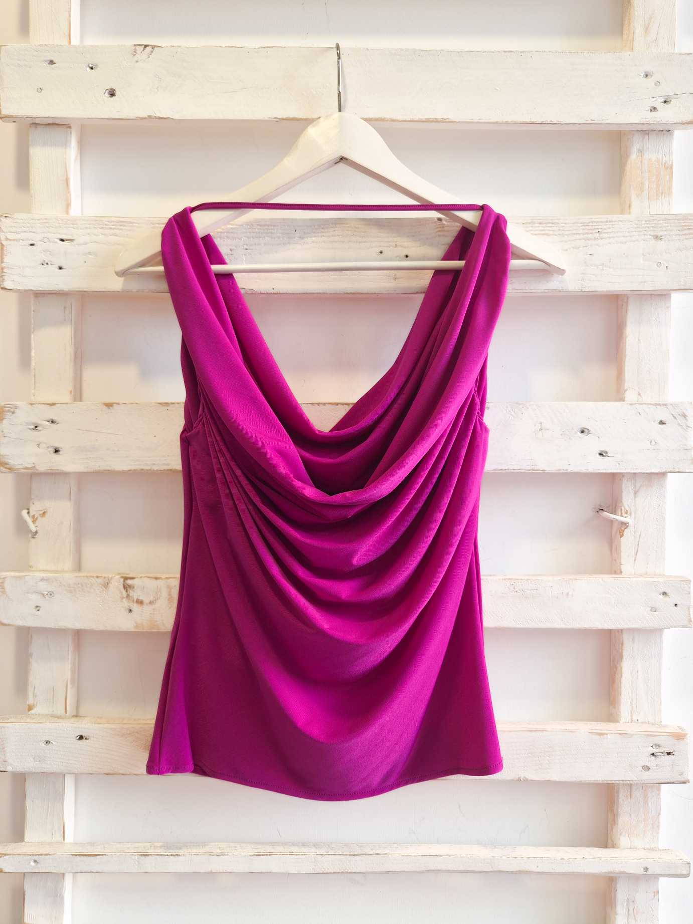 top drappeggiato - fucsia