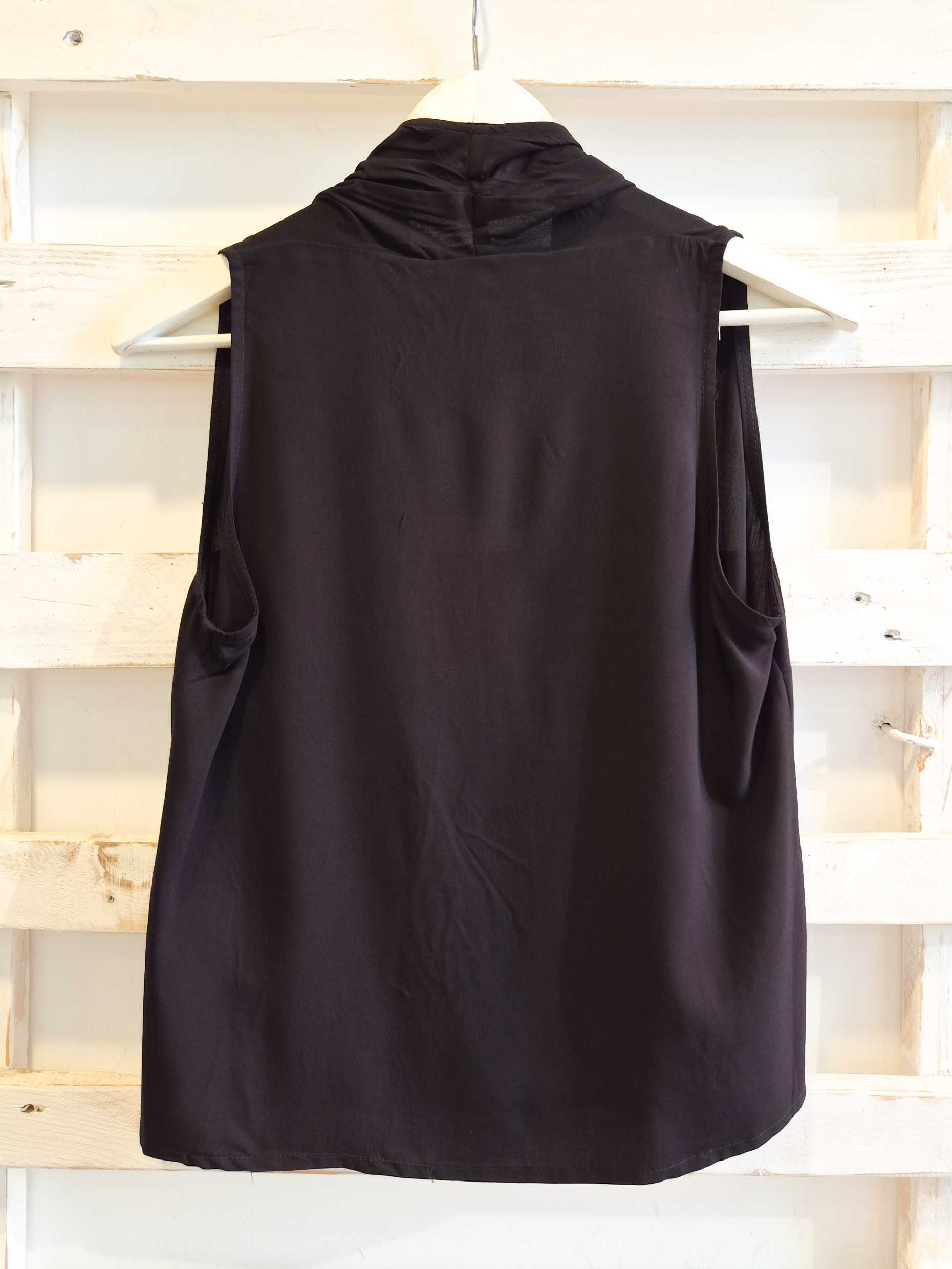 TOP INCROCIATO - nero