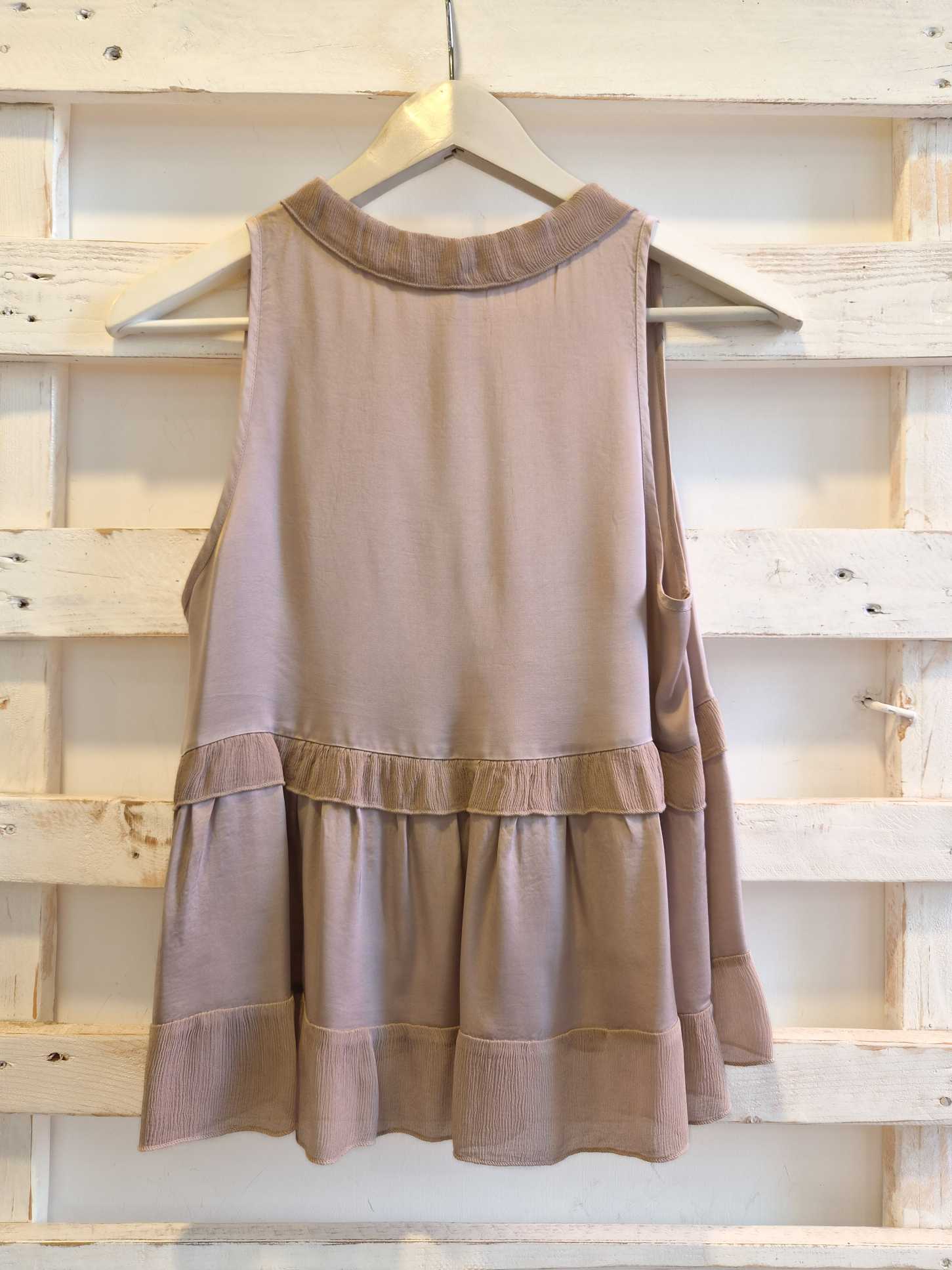 top scollo a V - ROSA ANTICO
