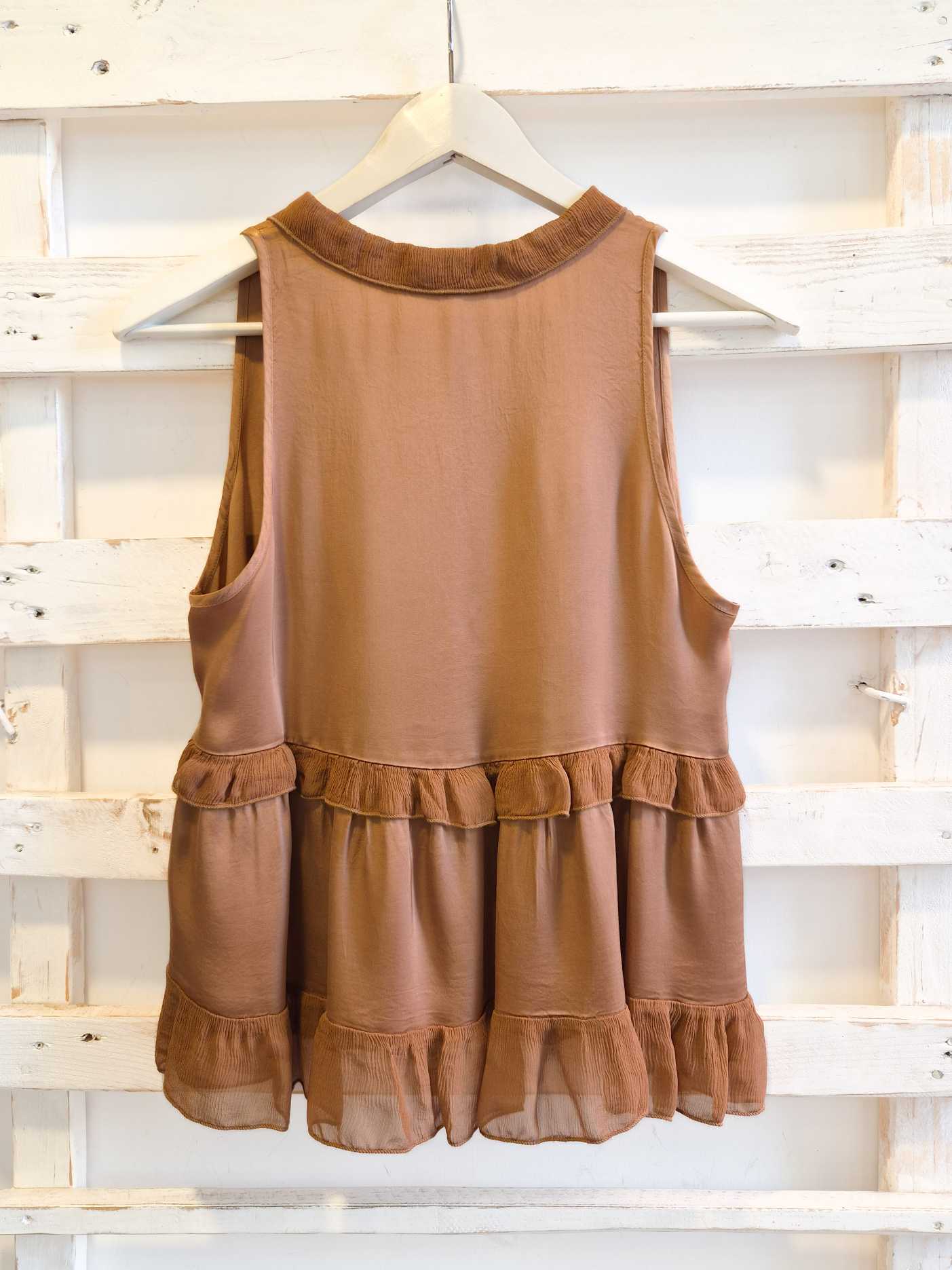 top scollo a V - beige