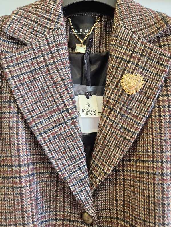 GIACCA CAPPOTTO CON SPILLA - BORGOGNA