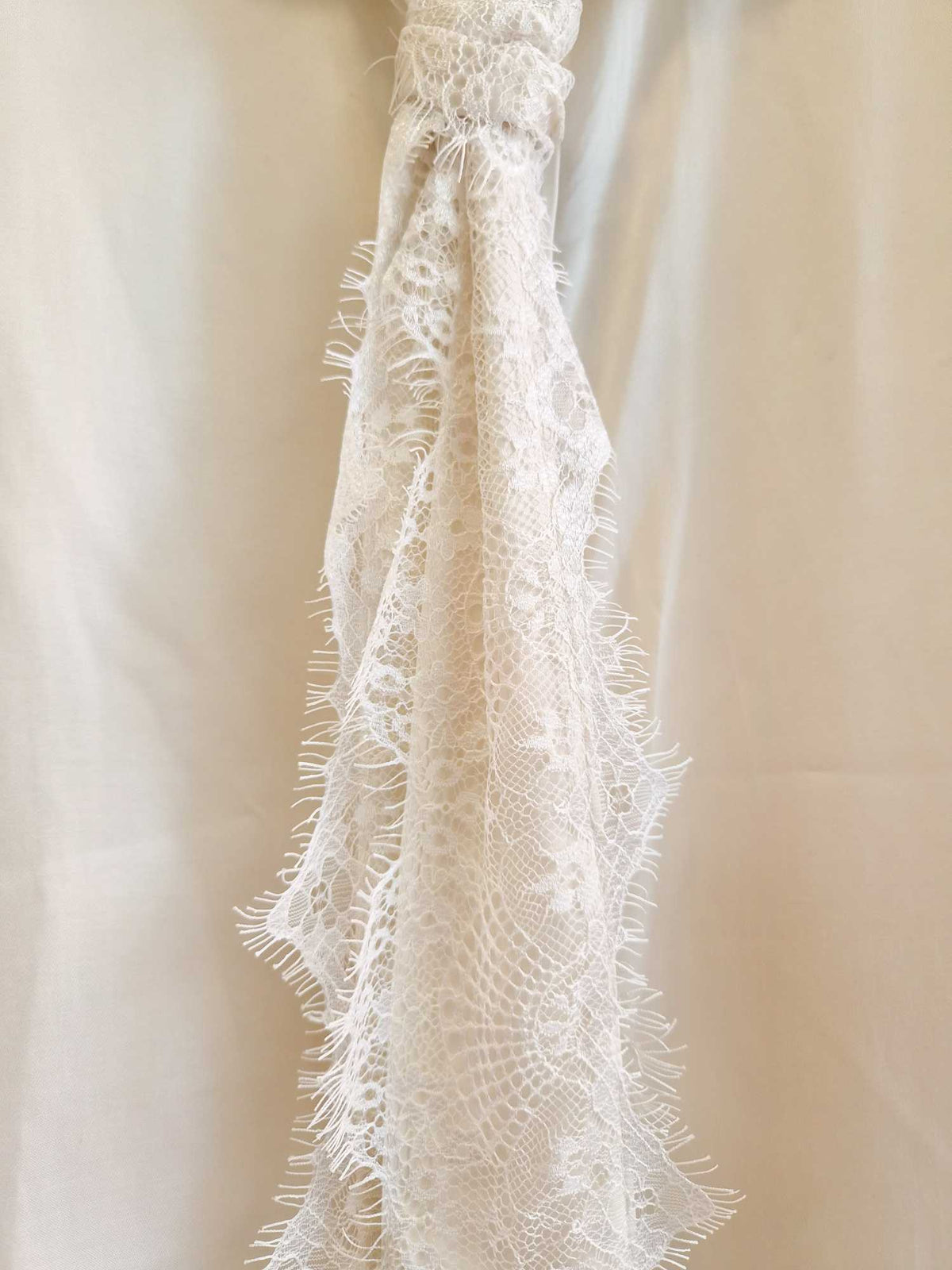 CAMICIA CRAVATTA PIZZO - Burro