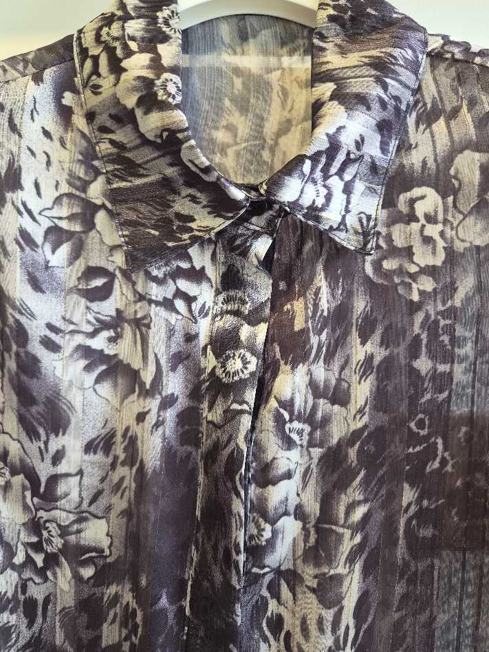 CAMICIA BASIC STAMPA FIORE - Grigio