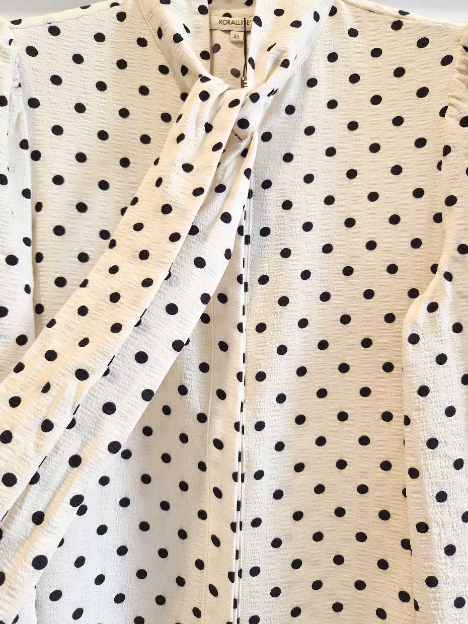 CAMICIA CON FIOCCO POIS - Burro