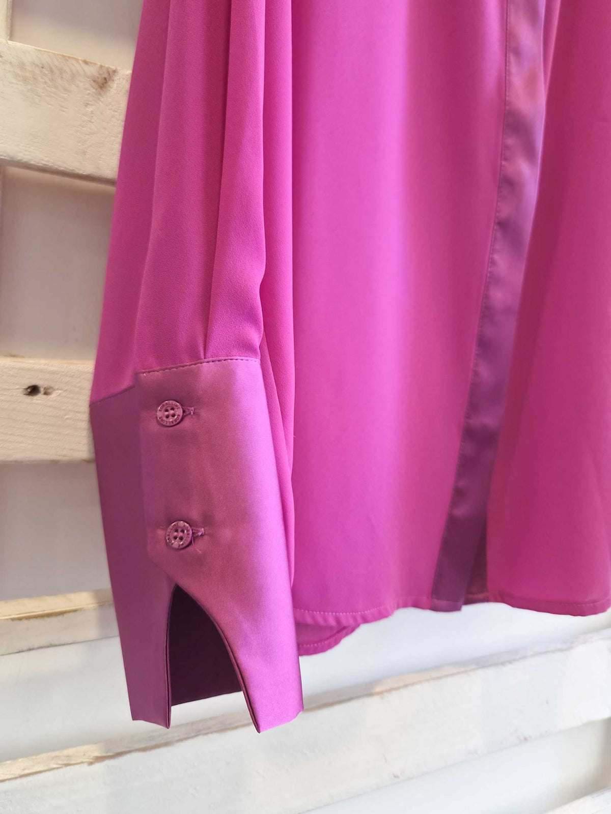 CAMICIA CON BORDI IN RASO - Vino