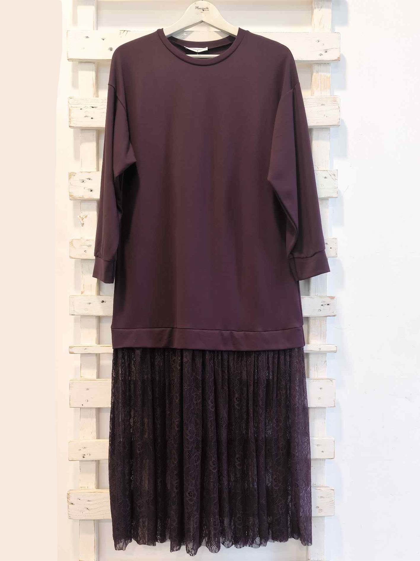 ABITO FELPA PIZZO - BORGOGNA