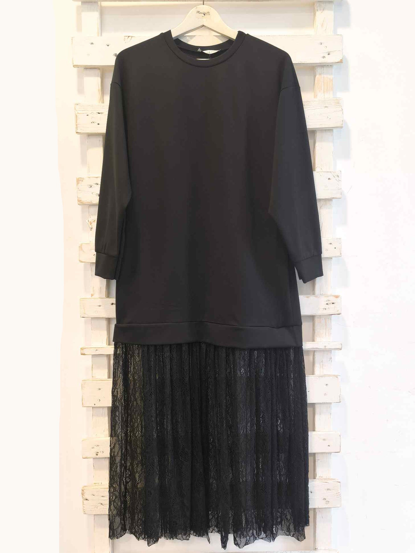 ABITO FELPA PIZZO - nero