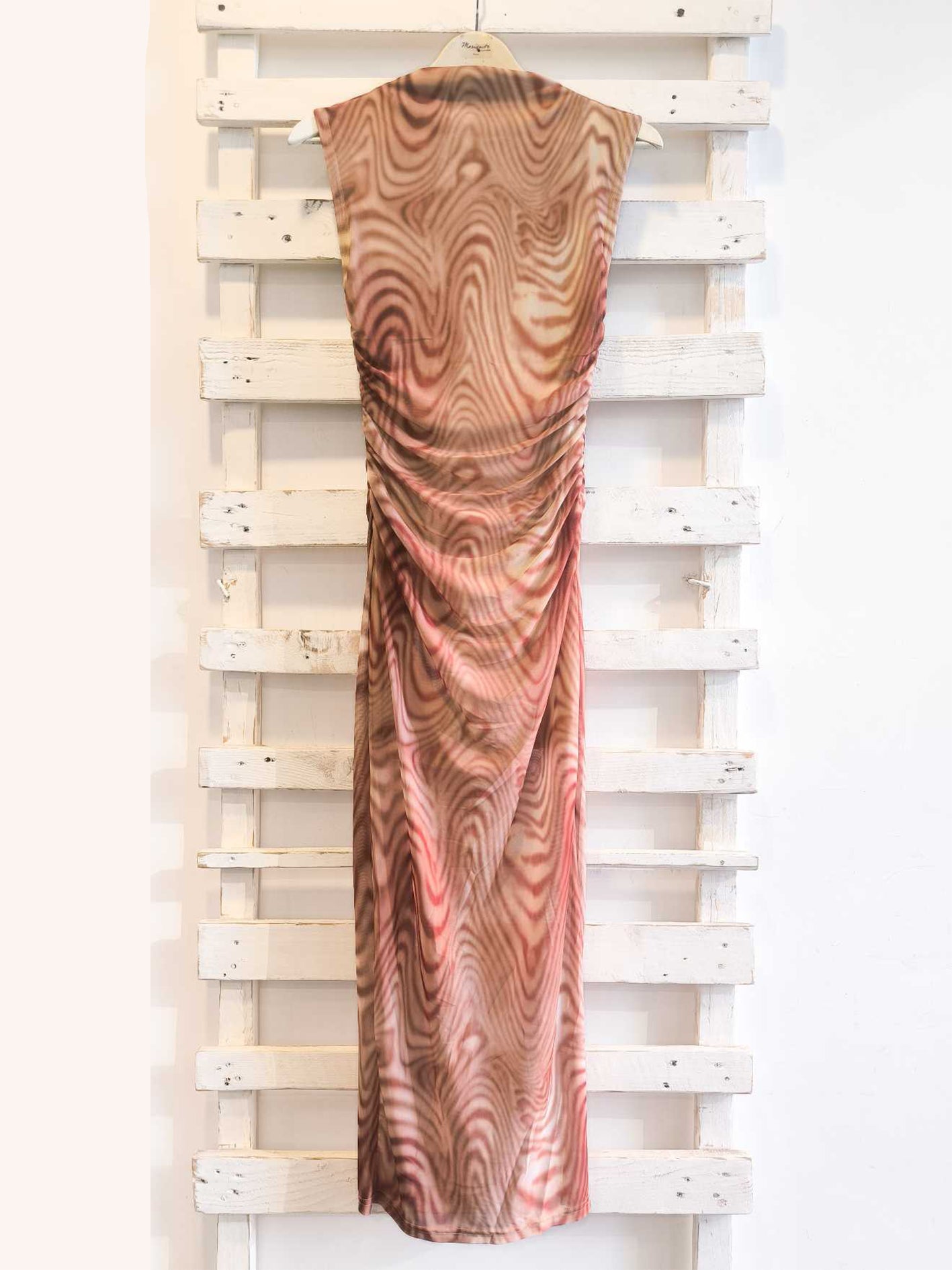 ABITO LUNGO ETNICO - CUOIO/PANNA