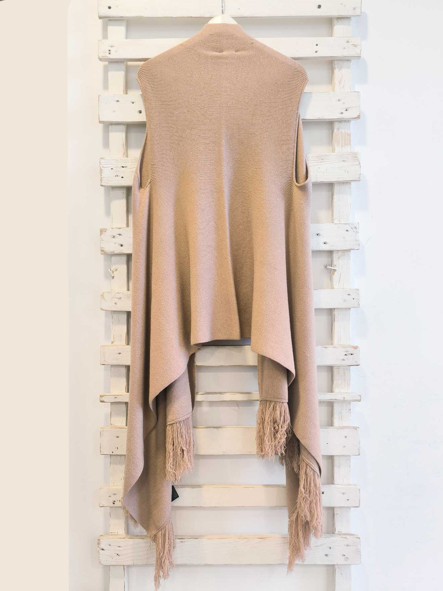 GILET IN MAGIA FRANGE - Cammello