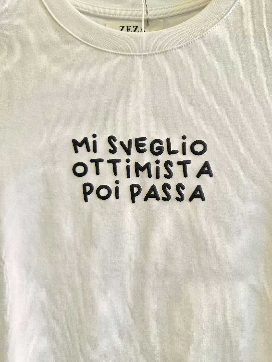 T-SHIRT OTTIMISTA - Bianco