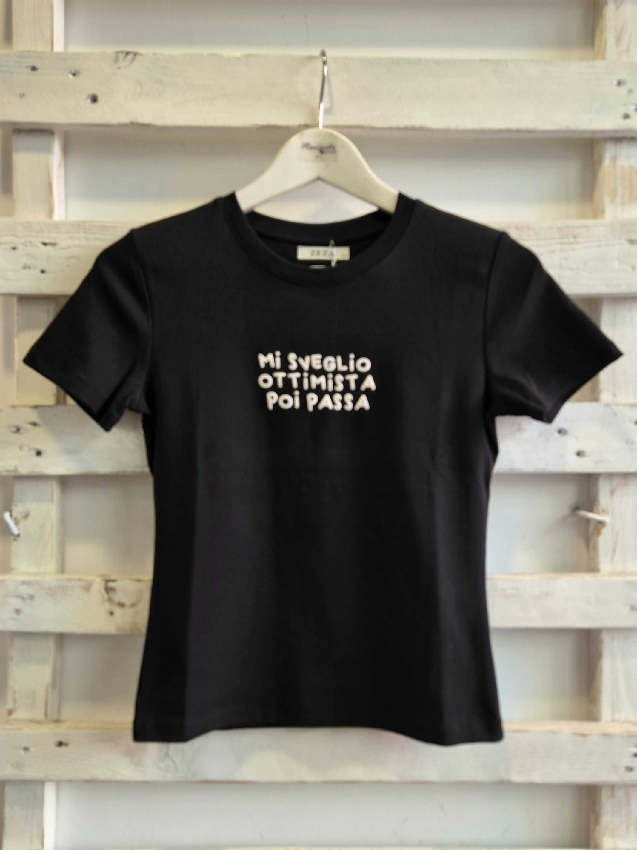 T-SHIRT OTTIMISTA - nero