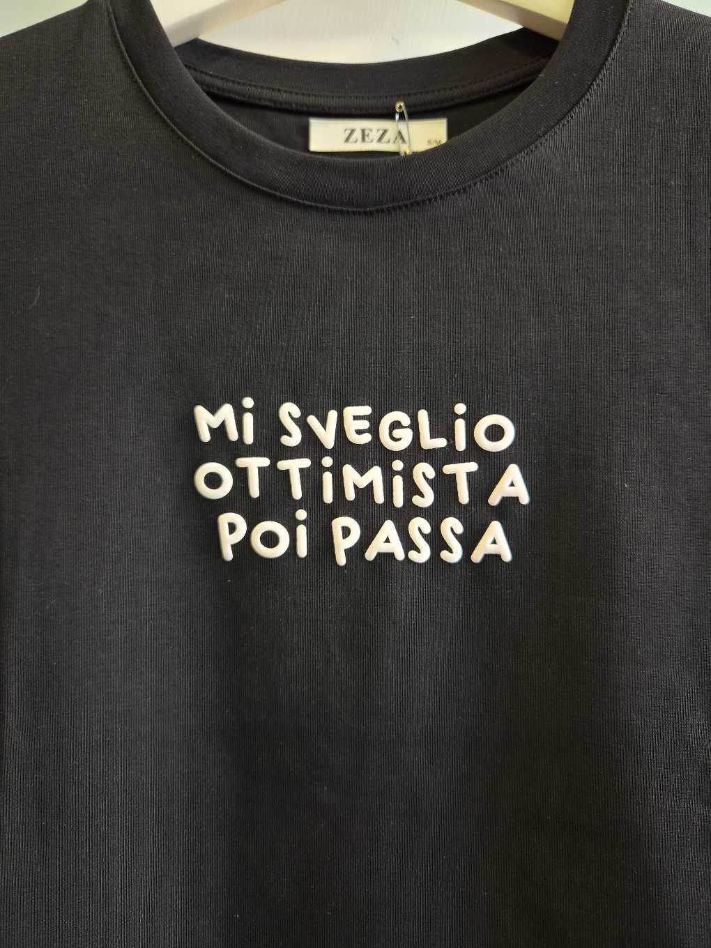 T-SHIRT OTTIMISTA - nero