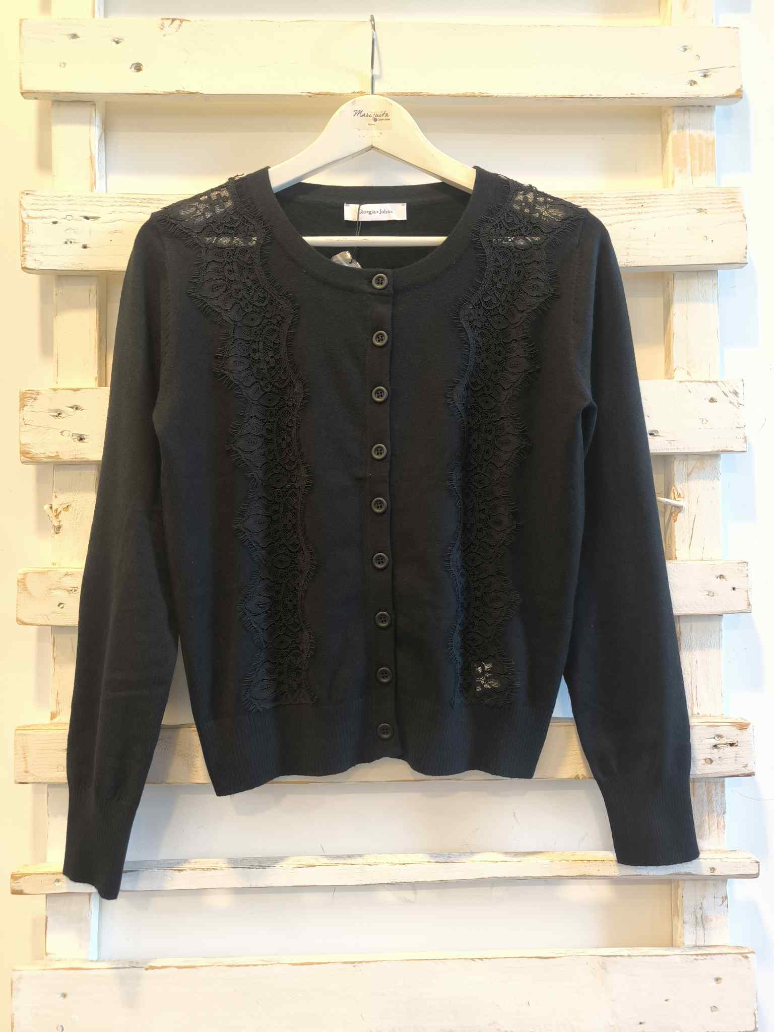 CARDIGAN INSERTI - nero