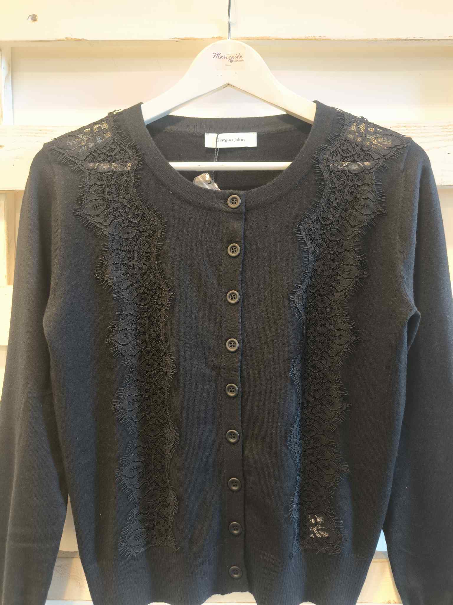 CARDIGAN INSERTI - nero