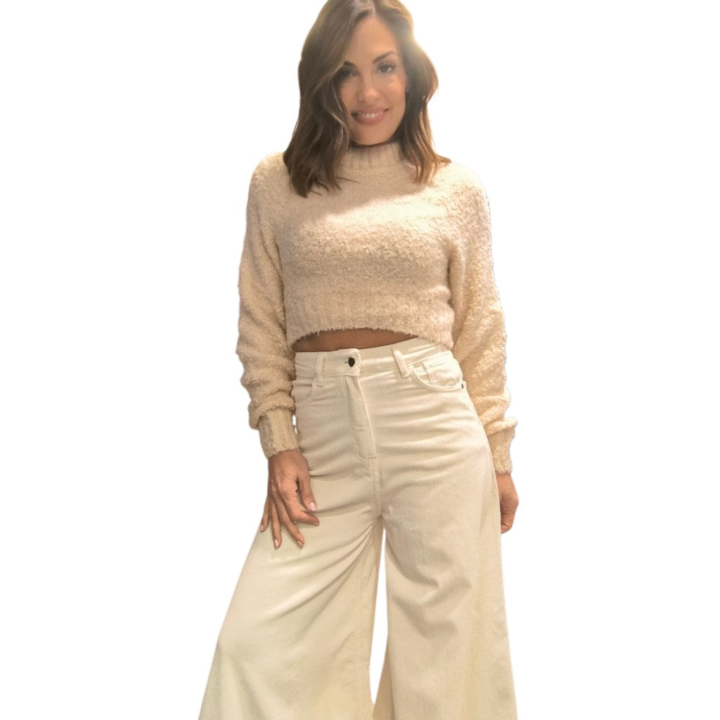 MAGLIONE CROP - Crema