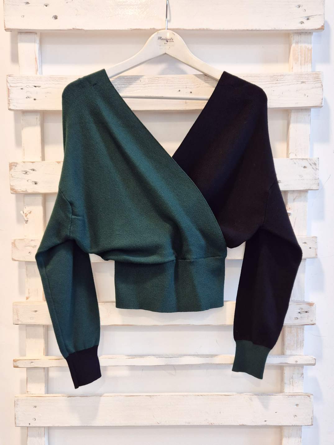 MAGLIA BICOLOR - NERO/VERDE