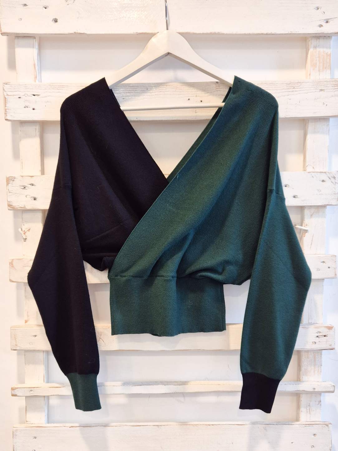 MAGLIA BICOLOR - NERO/VERDE