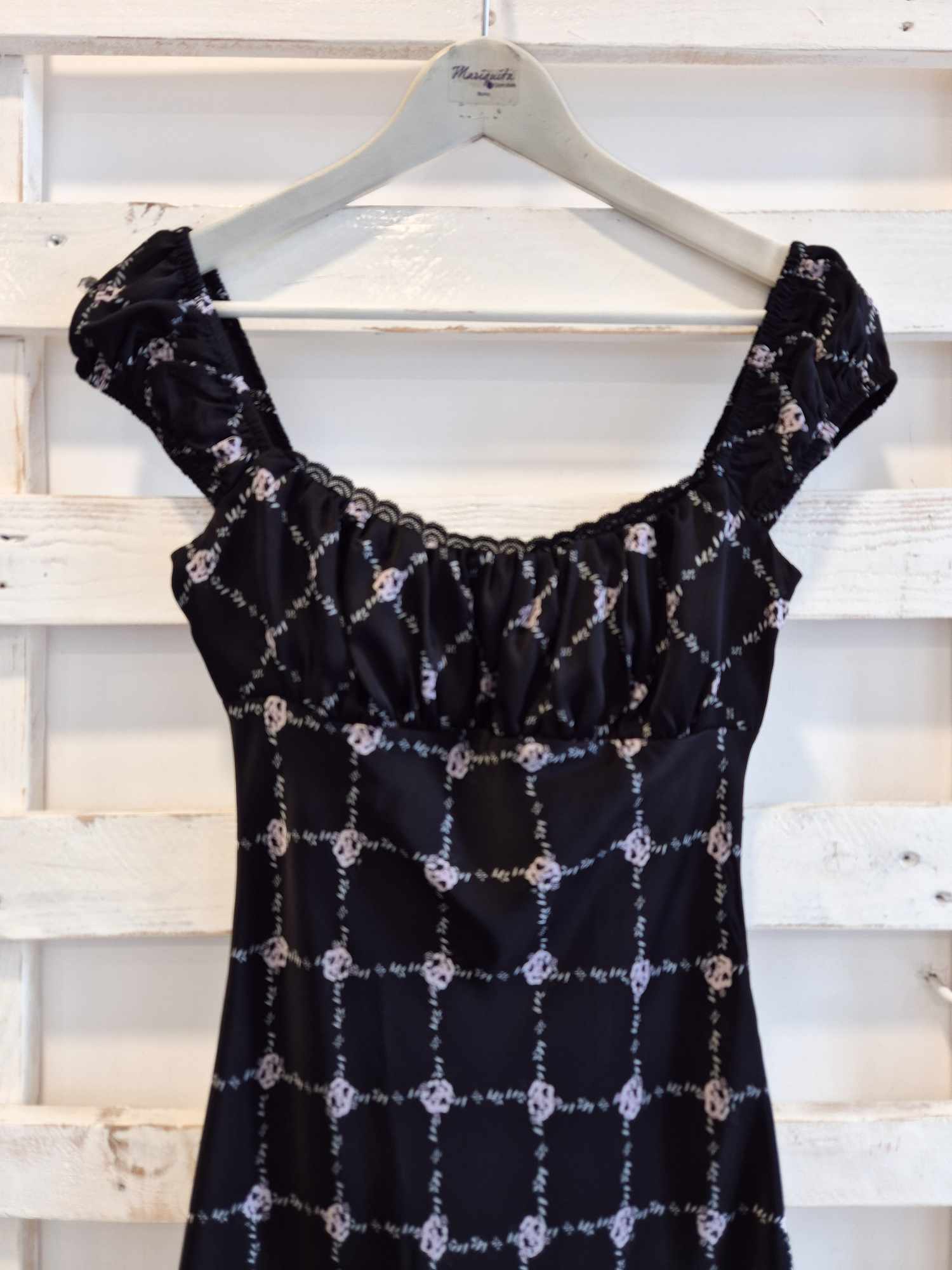 ABITO CORTO FIORI - BLACK