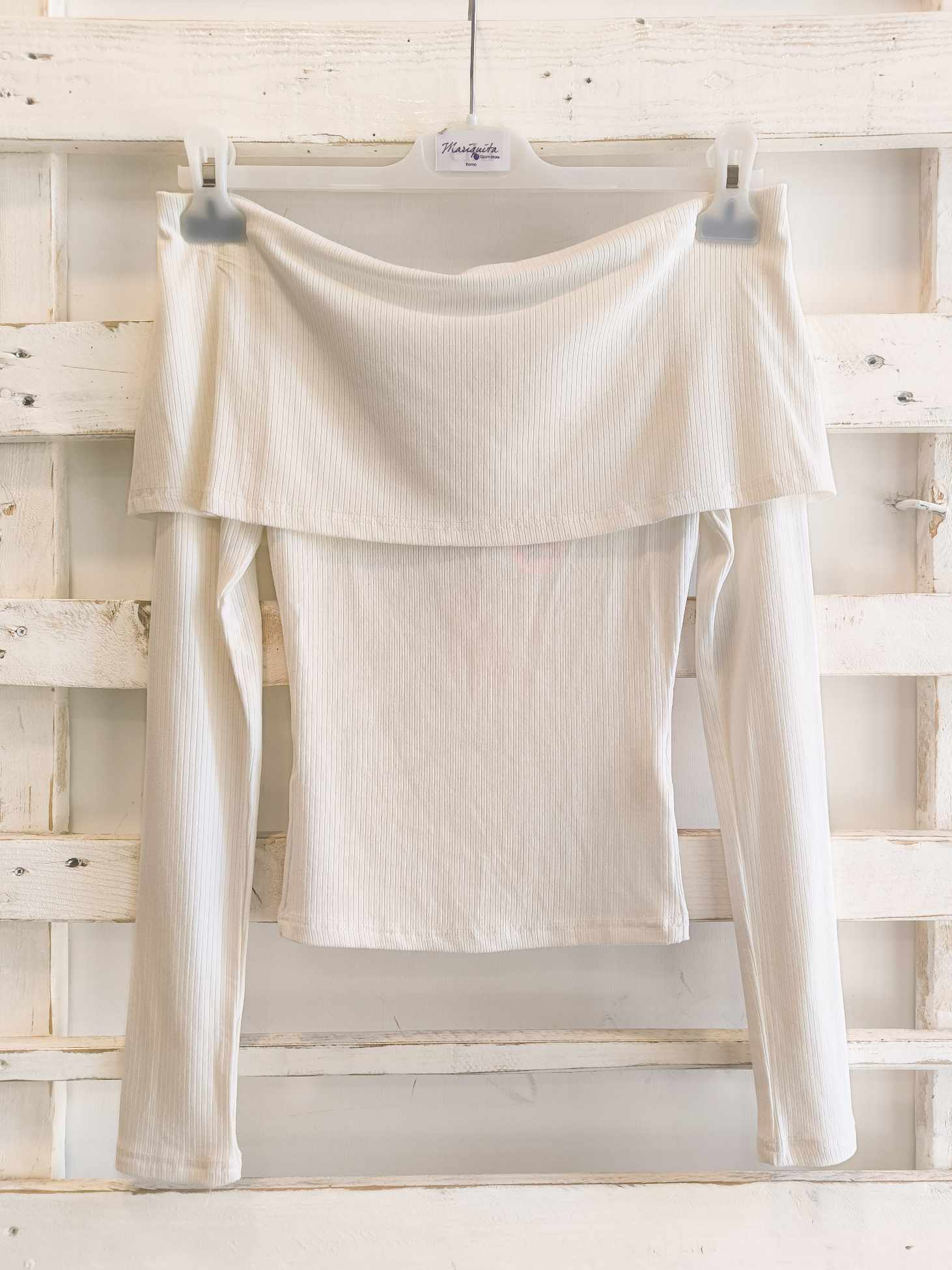 MAGLIA SPALLA SCESA - WHITE