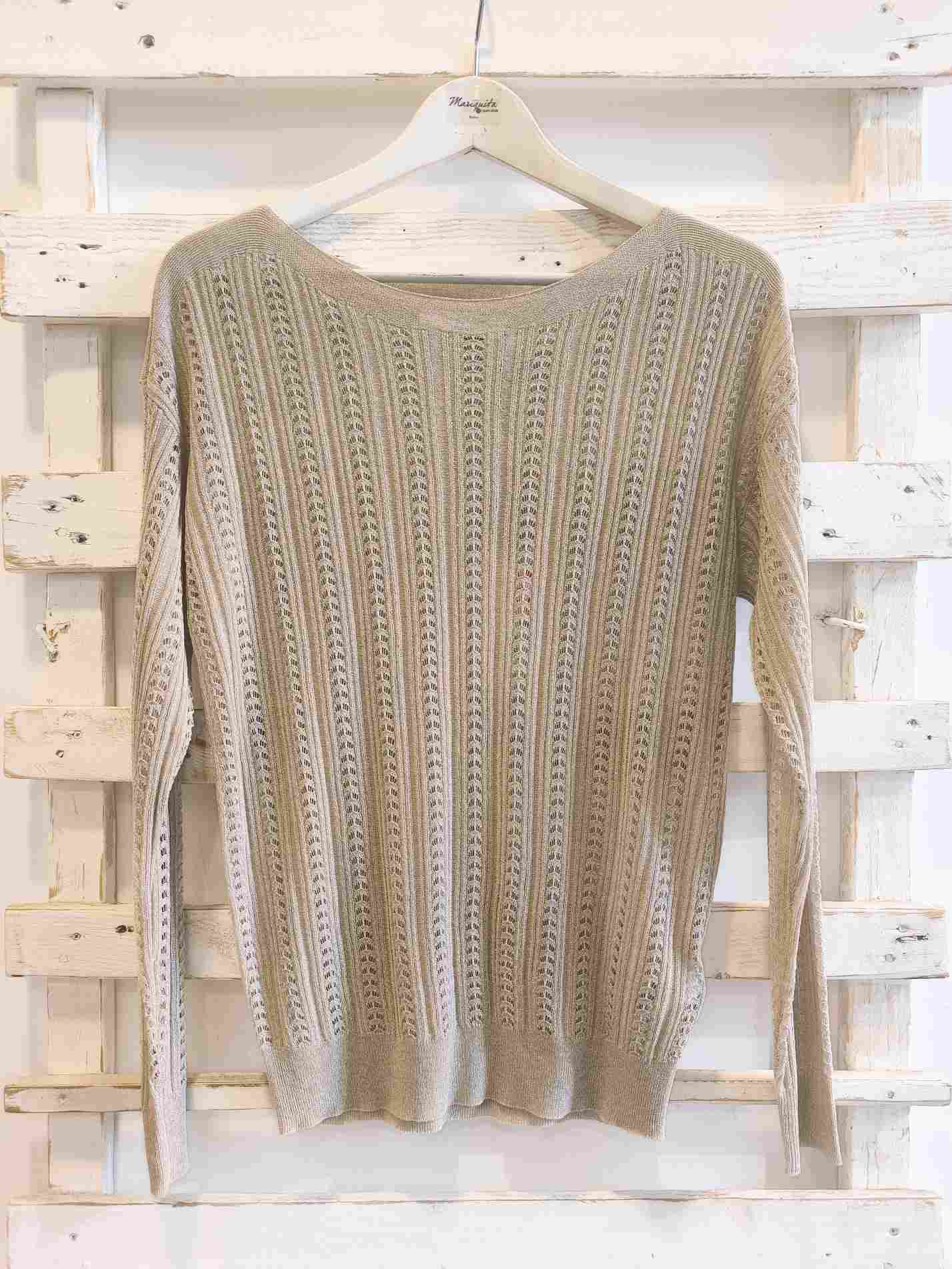 MAGLIA OPENWORK - champagne