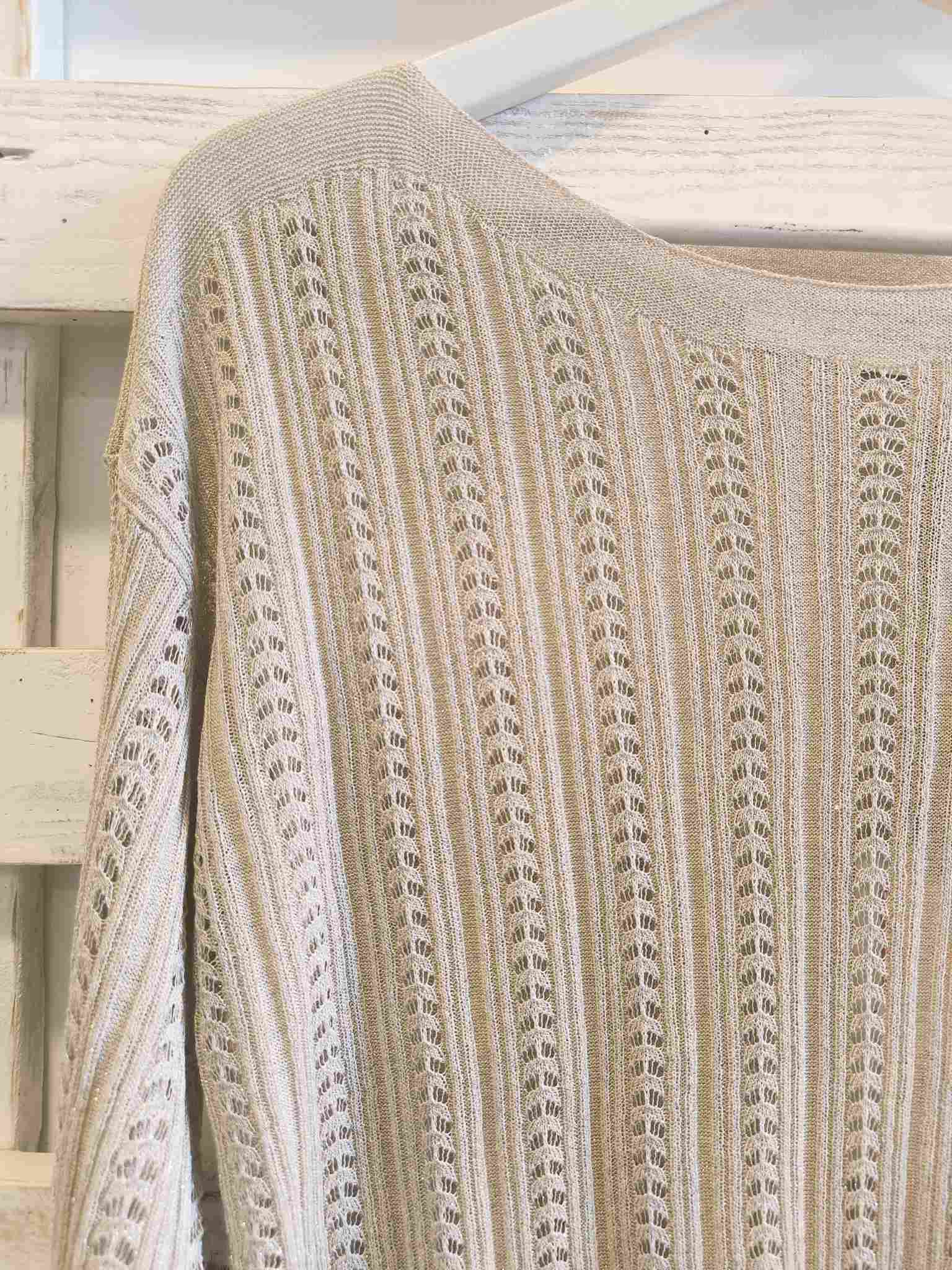 MAGLIA OPENWORK - champagne