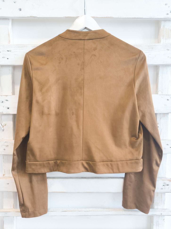 GIACCA EFFETTO SUEDE - cuoio