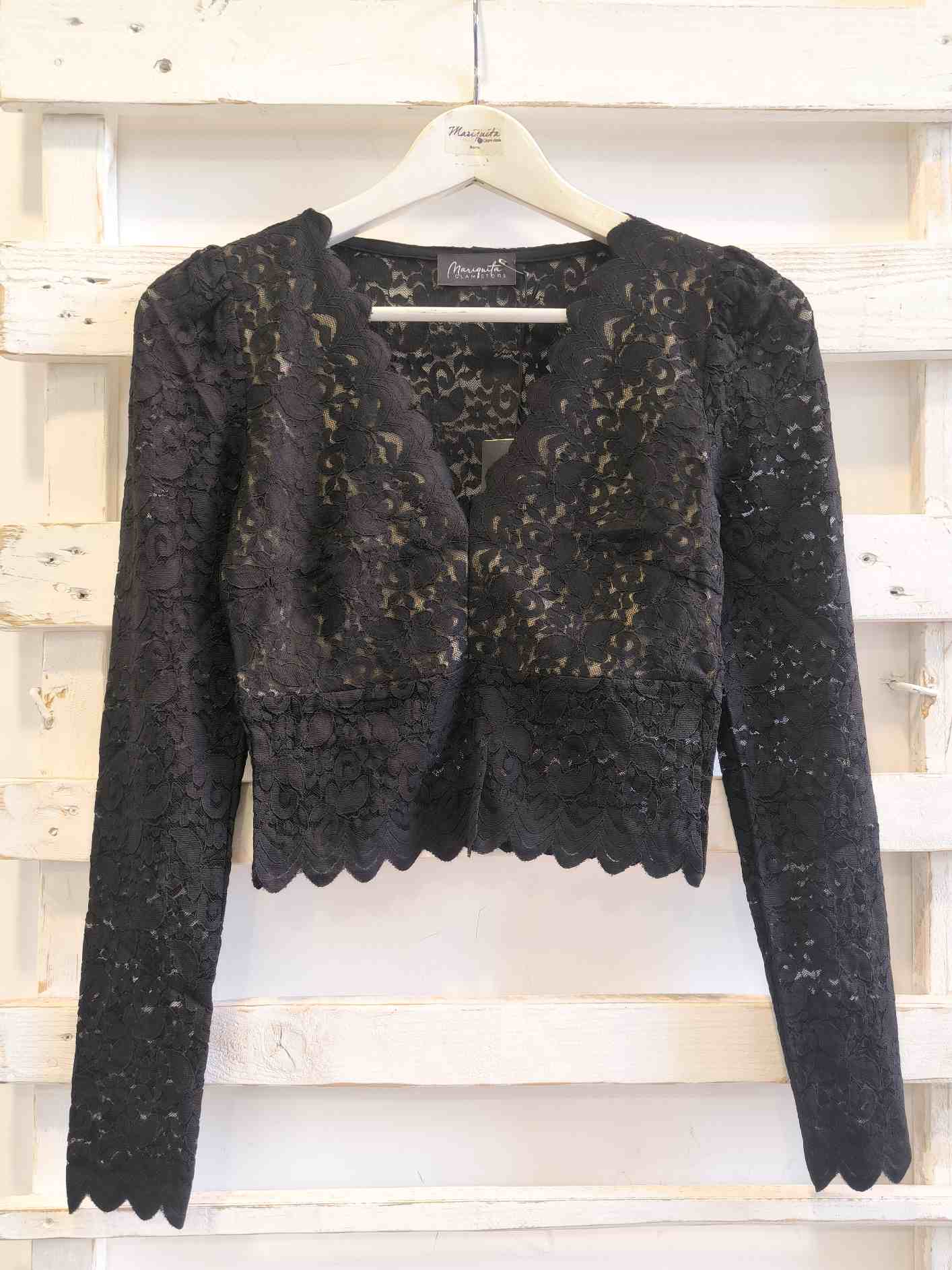 maglia pizzo - Nero/nude