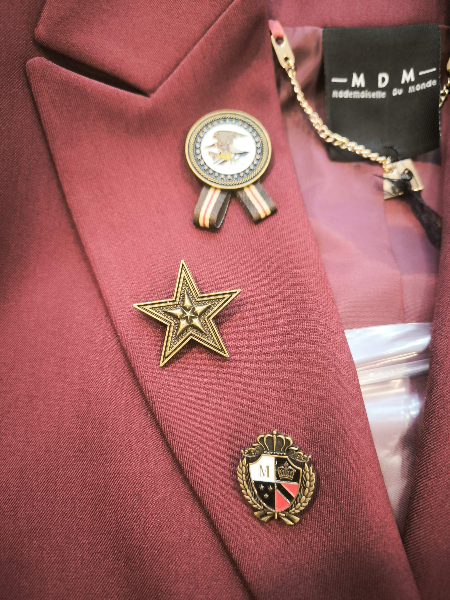 GIACCA CON SPILLE - Burgundy