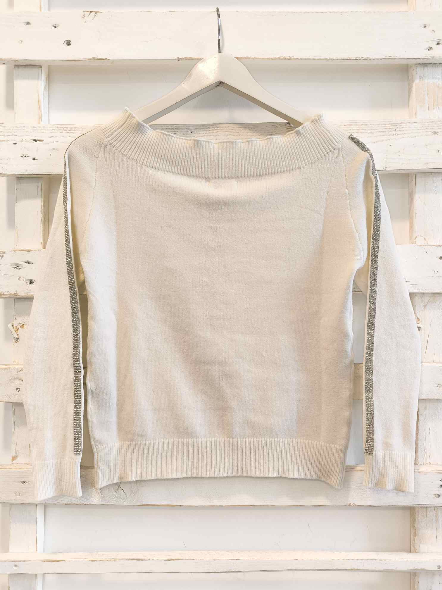 MAGLIA STRASS - panna