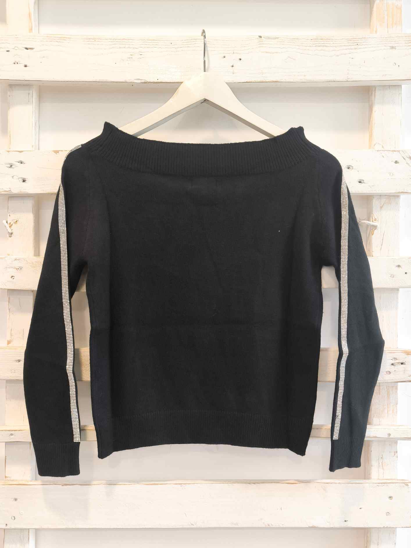 MAGLIA STRASS - nero