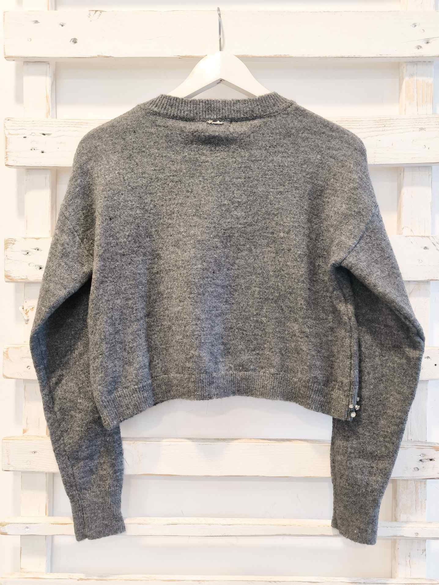 MAGLIA CON CASTONI - Grigio