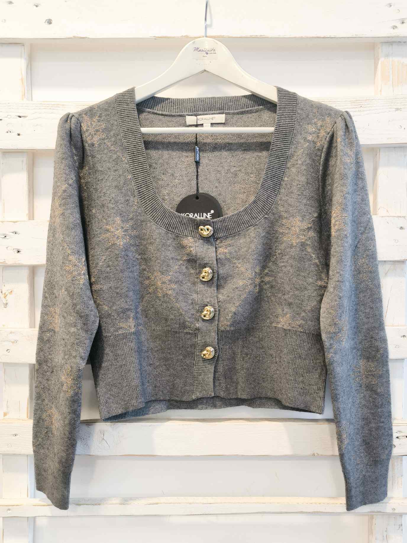 CARDIGAN JACQUARD - Grigio