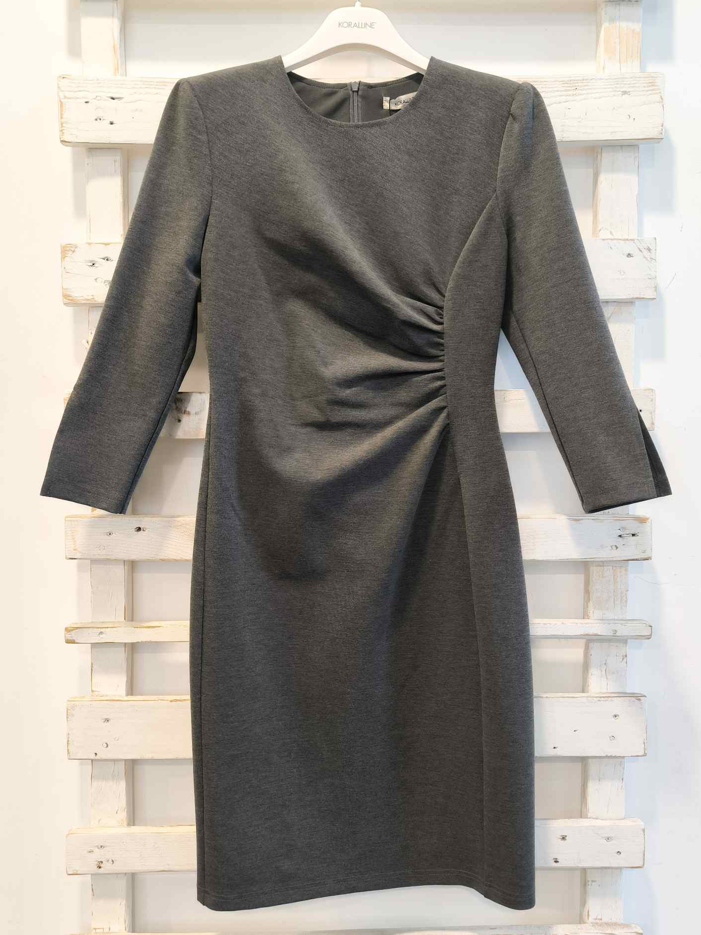 ABITO CON ARRICCIO LATERALE - Grigio