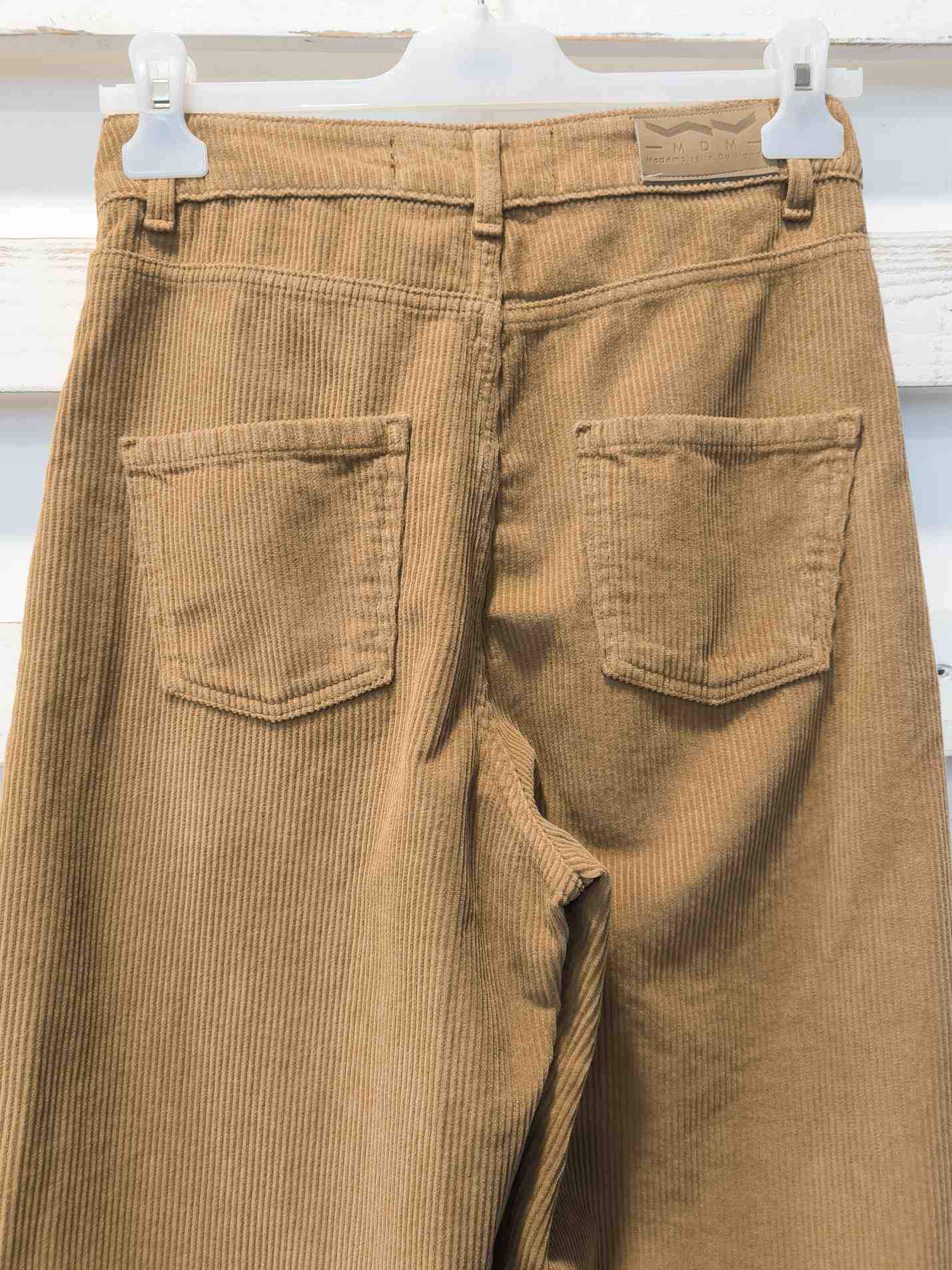 PANTALONE BOY FIT VELLUTO - Nocciola