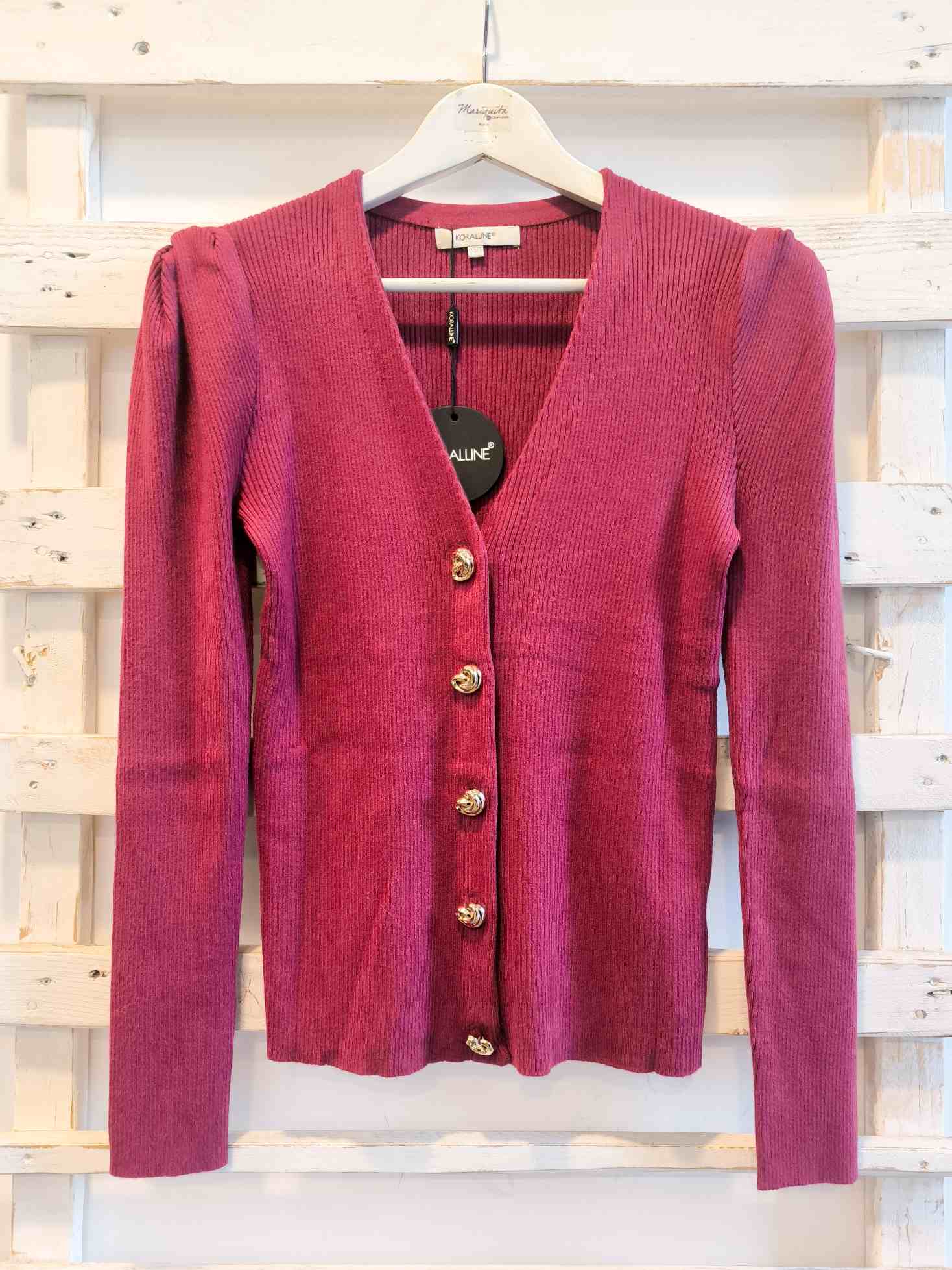 CARDIGAN SBUFFO - bordeaux