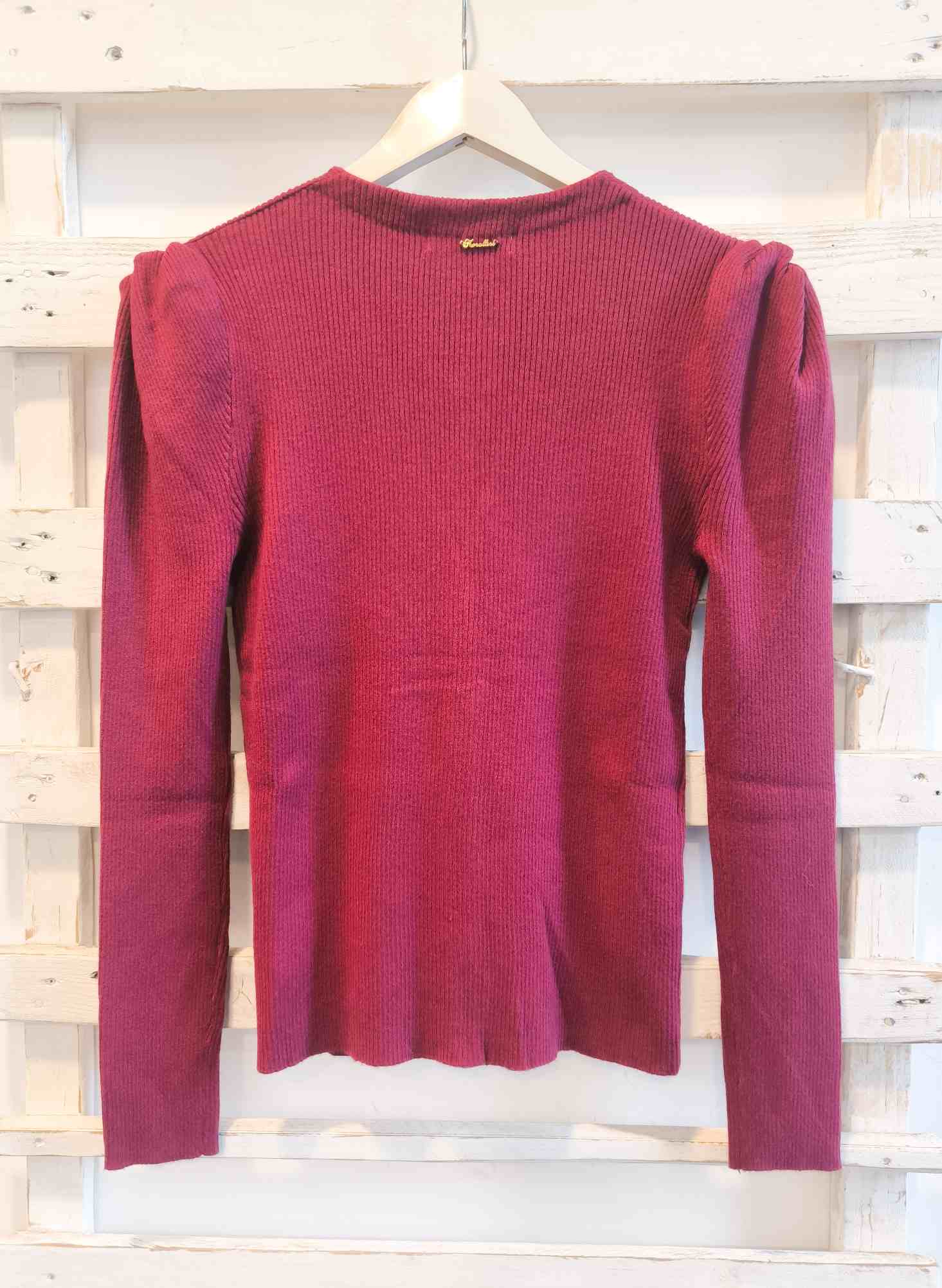 CARDIGAN SBUFFO - bordeaux