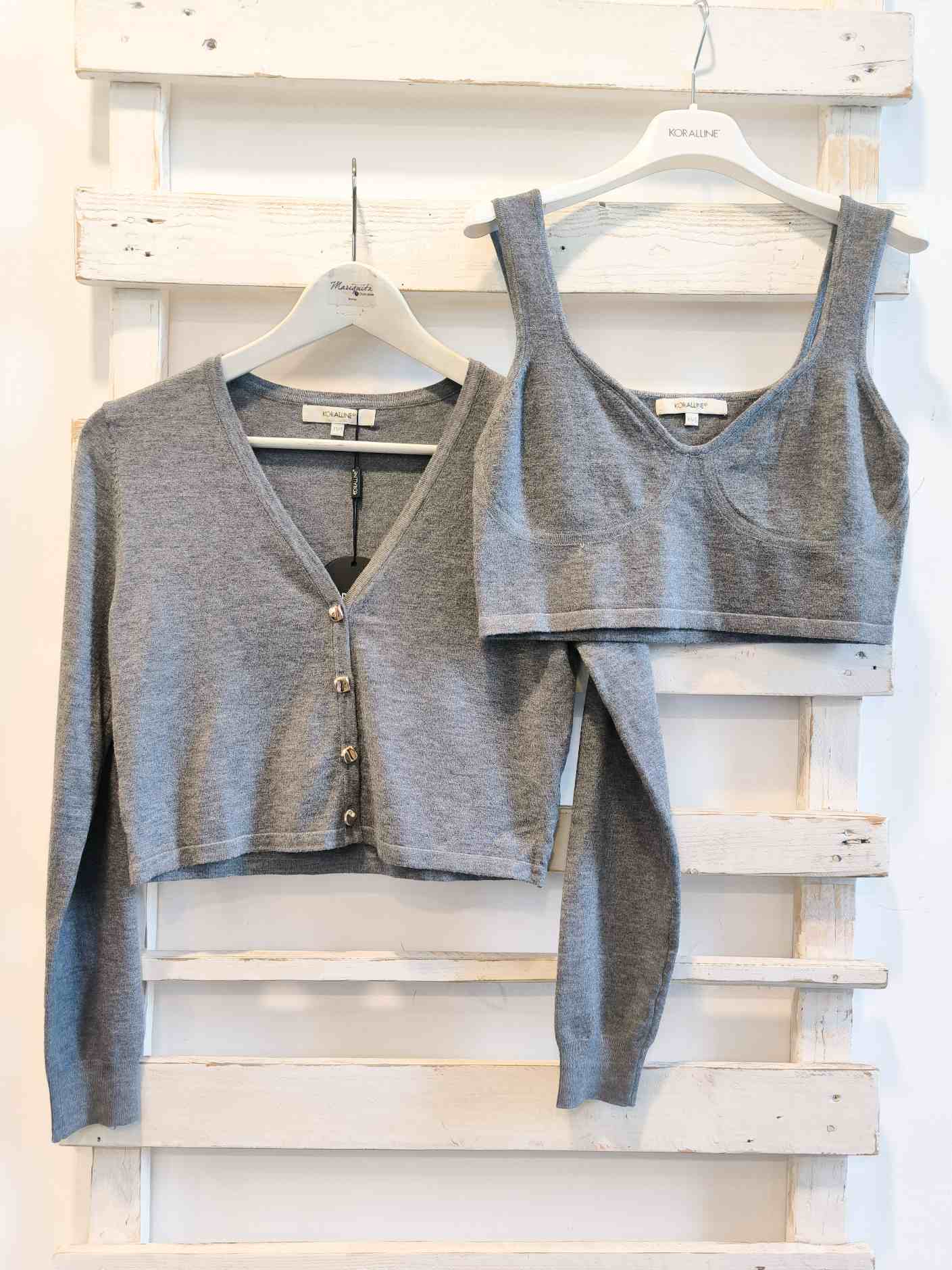 TWINSET CROP - Grigio