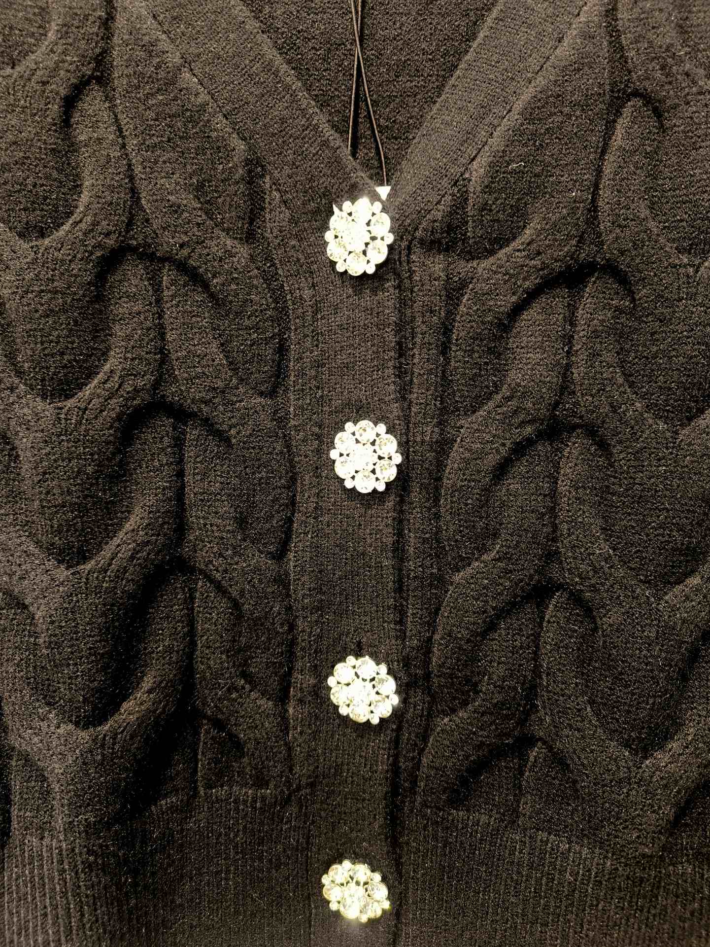 CARDIGAN BOTTONI GIOIELLO - nero