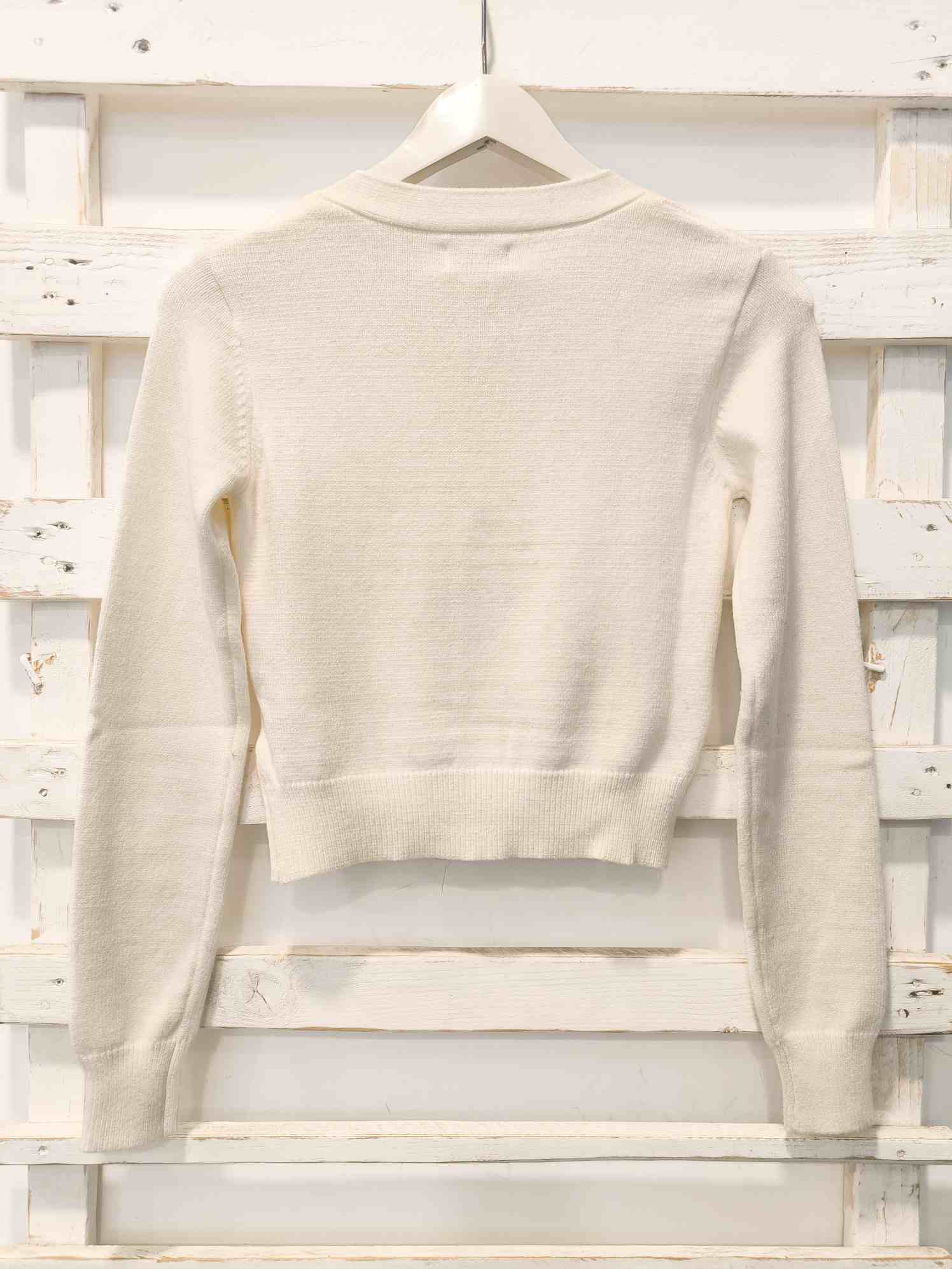 CARDIGAN BOTTONI GIOIELLO - Bianco