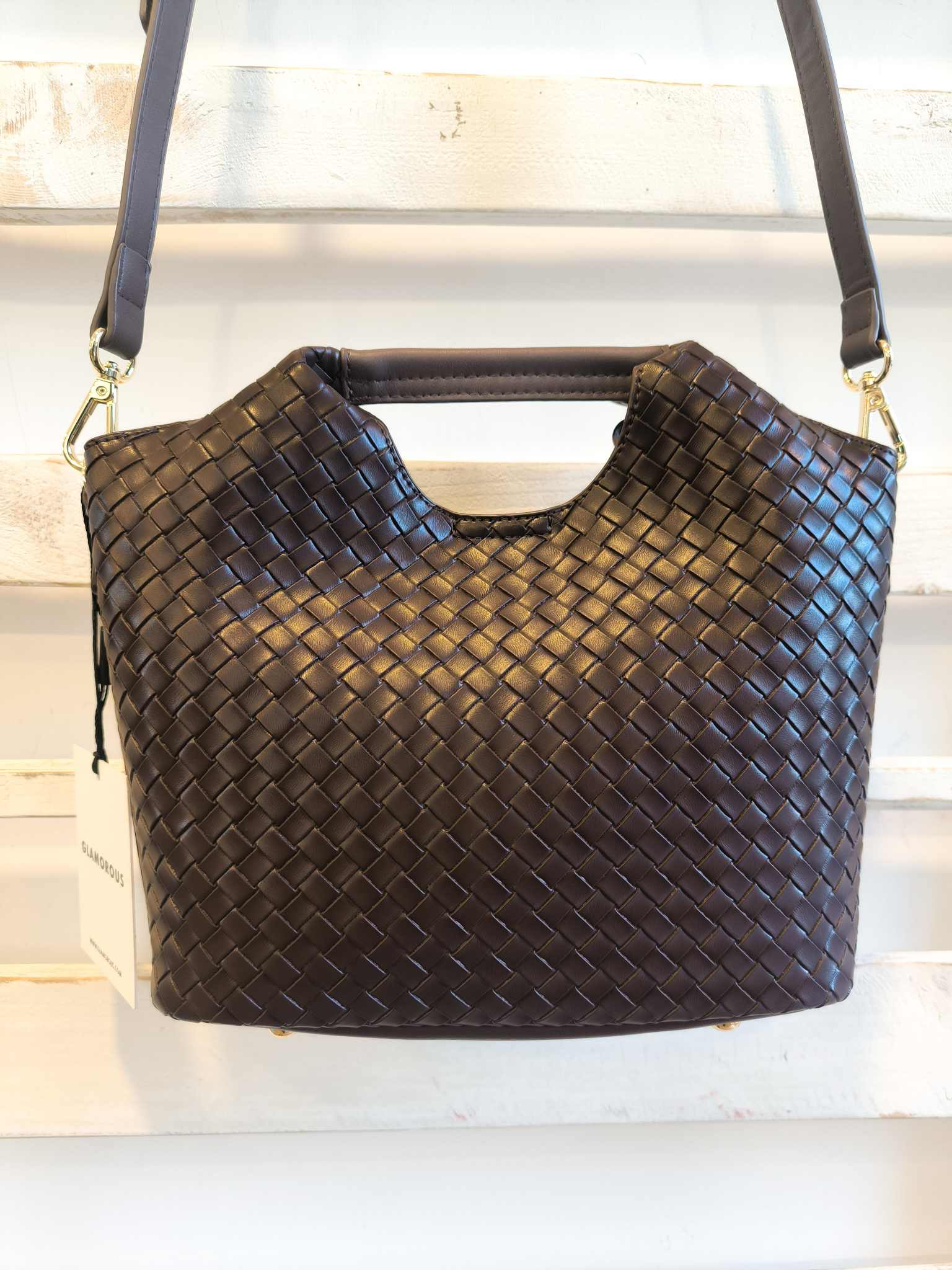 BORSA PICCOLA intrecciata - Marrone