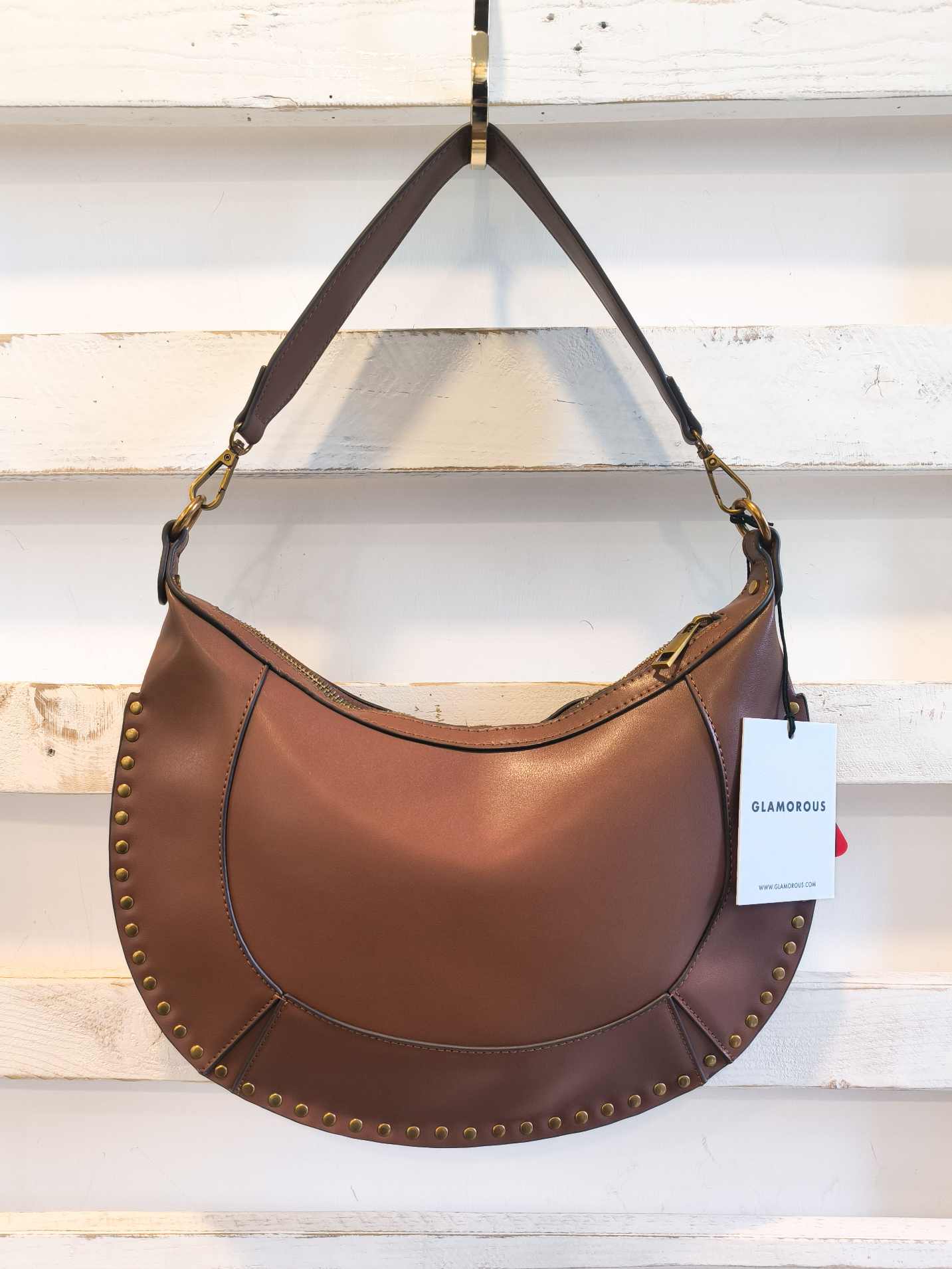 BORSA MEDIA BORCHIE - cuoio